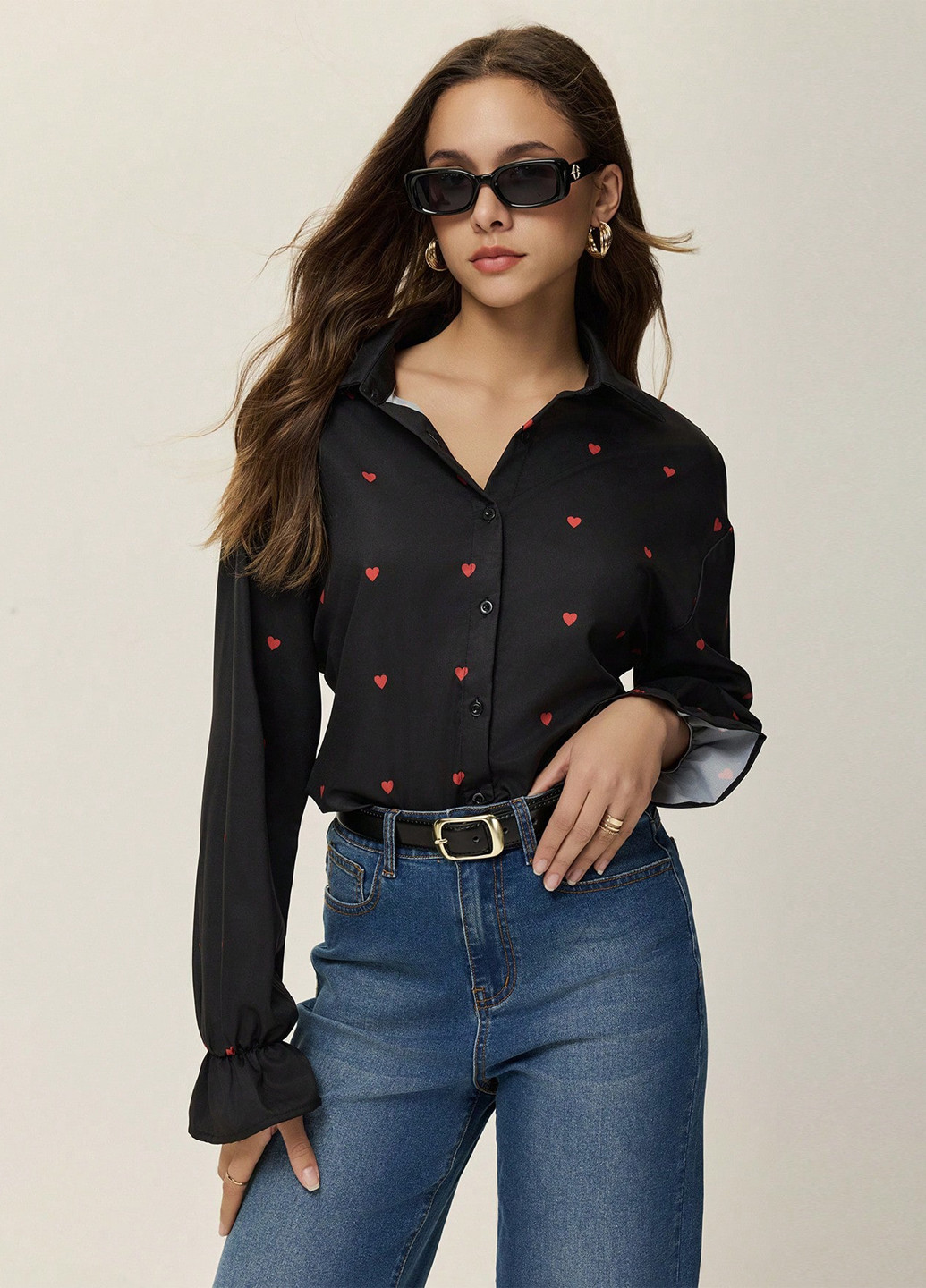 Чёрная блуза SHEIN