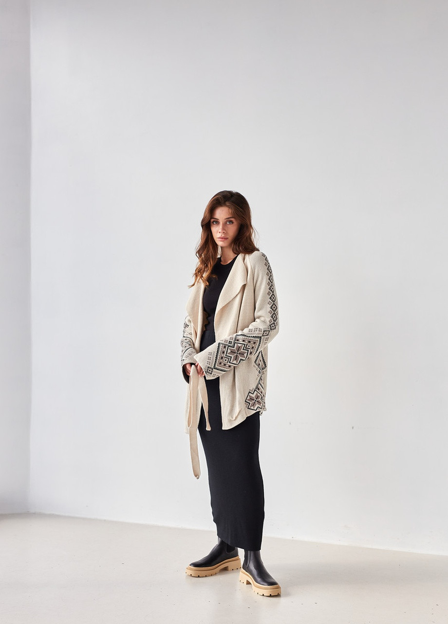 Светло-серый демисезонный кардиган MEREZHKA