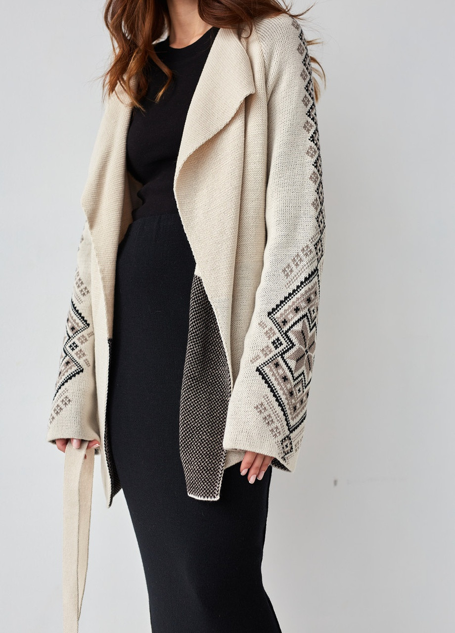 Светло-серый демисезонный кардиган MEREZHKA