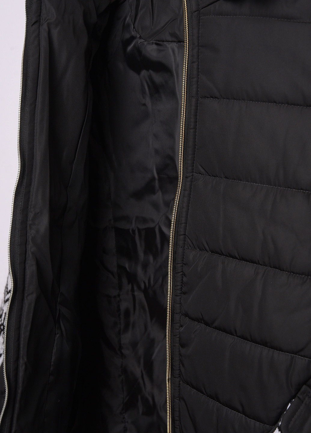 Чорна зимня куртка підліток єврозима чорна з в'язаними вставками Let's Shop