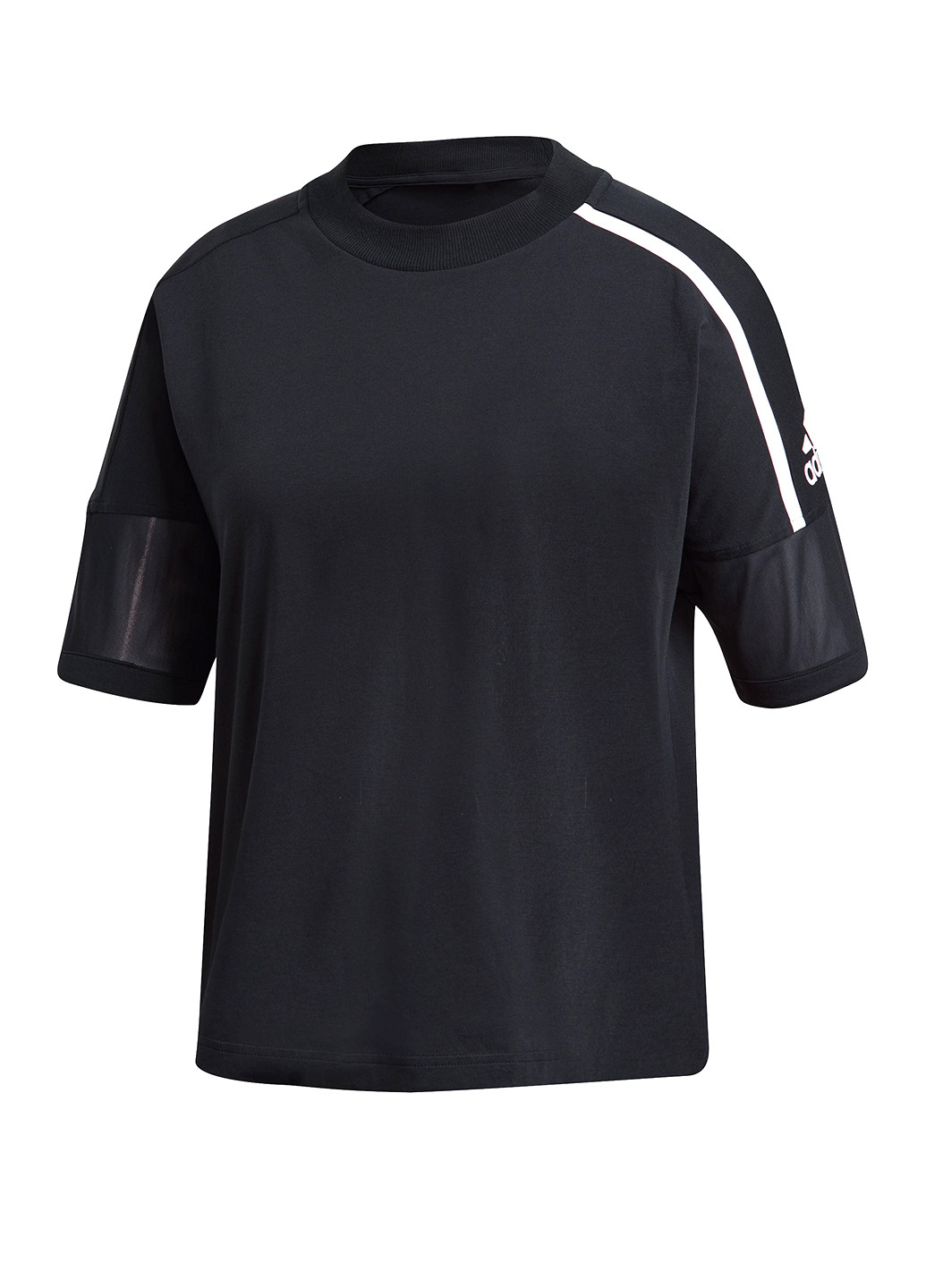 Черная летняя футболка с коротким рукавом adidas