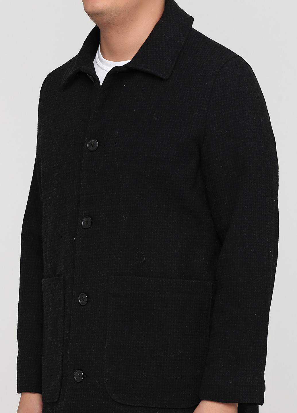 Черное демисезонное Пальто однобортное Weekday