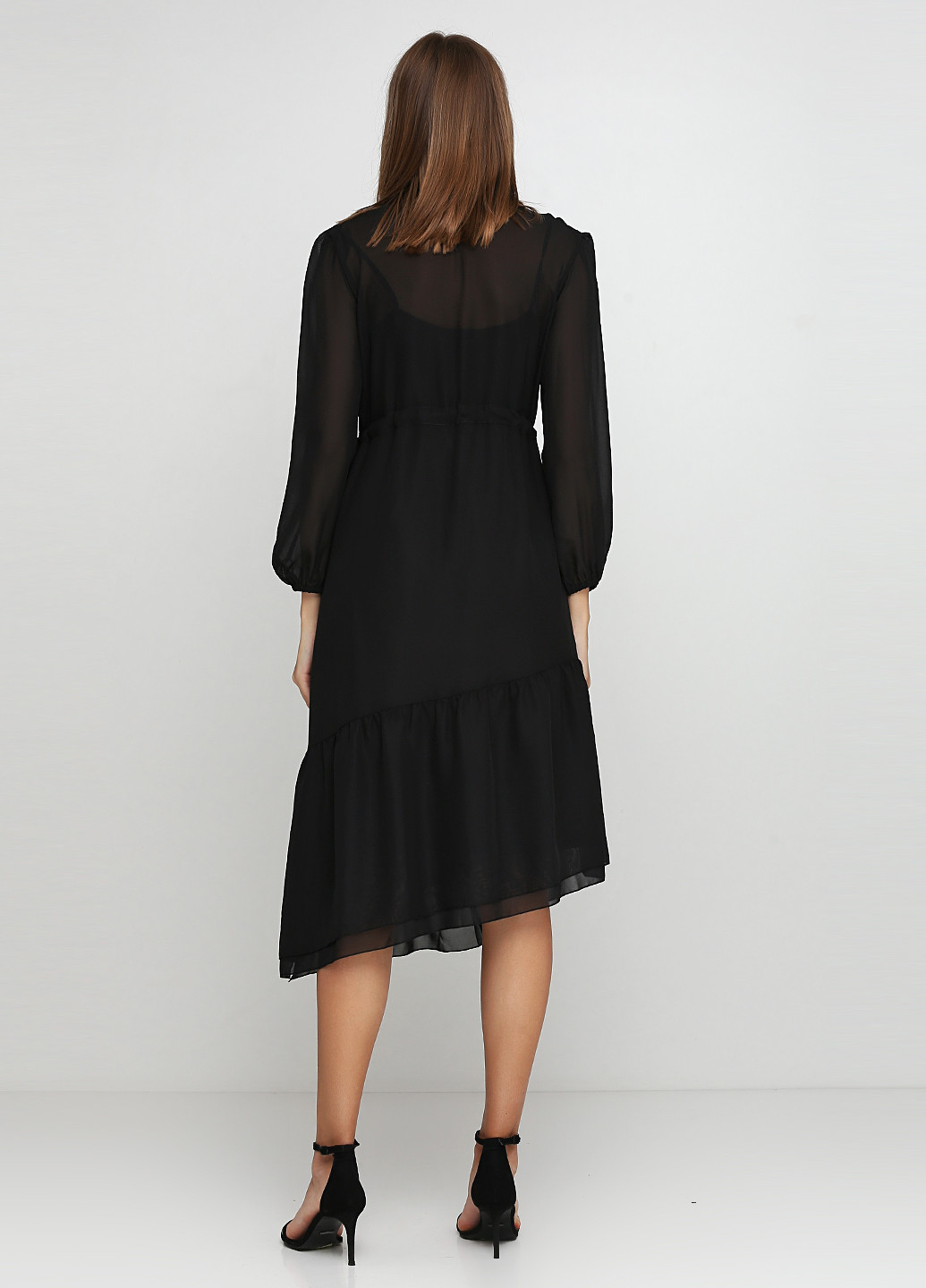 Чорна коктейльна сукня а-силует My Caramele однотонна