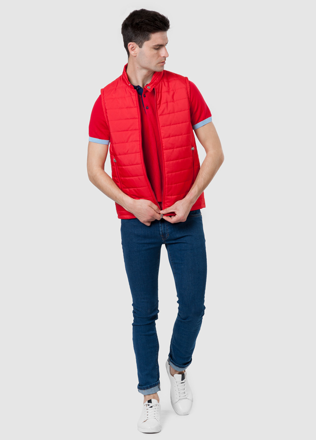 Красная демисезонная куртка-жилет мужская Arber
