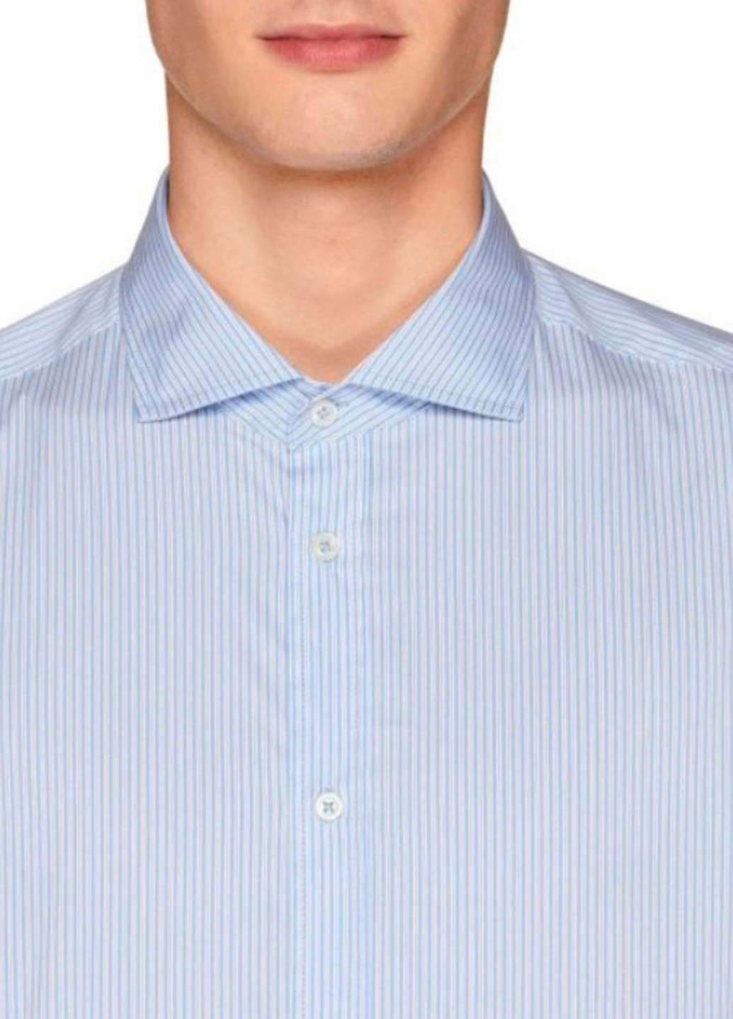 Голубой кэжуал рубашка в полоску United Colors of Benetton