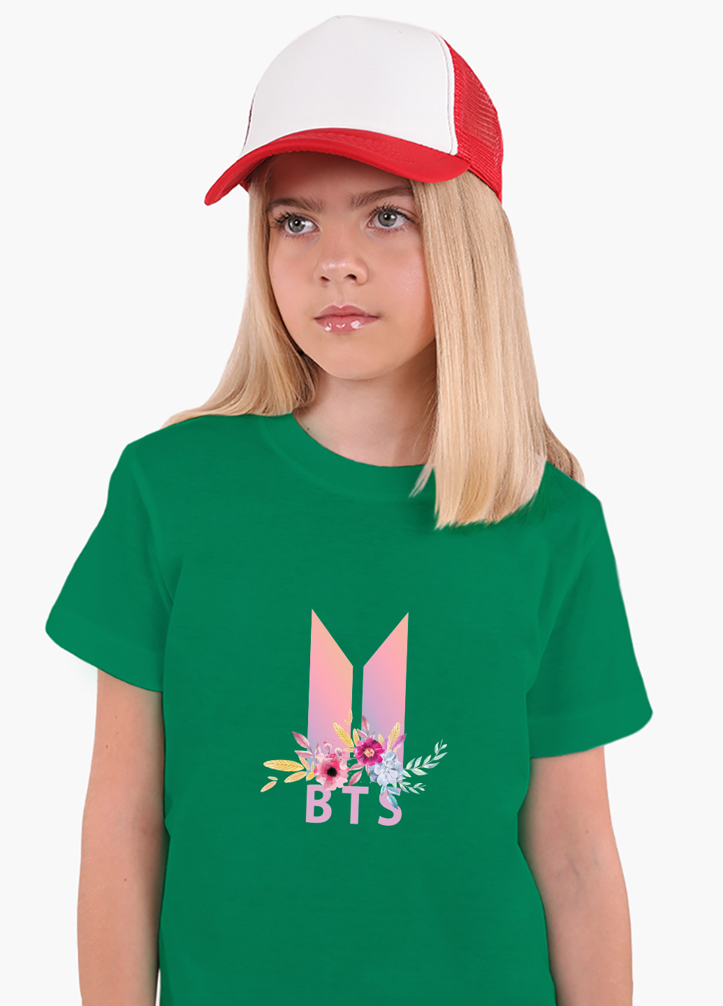Зелена демісезонна футболка дитяча бтс (bts) (9224-1081) MobiPrint