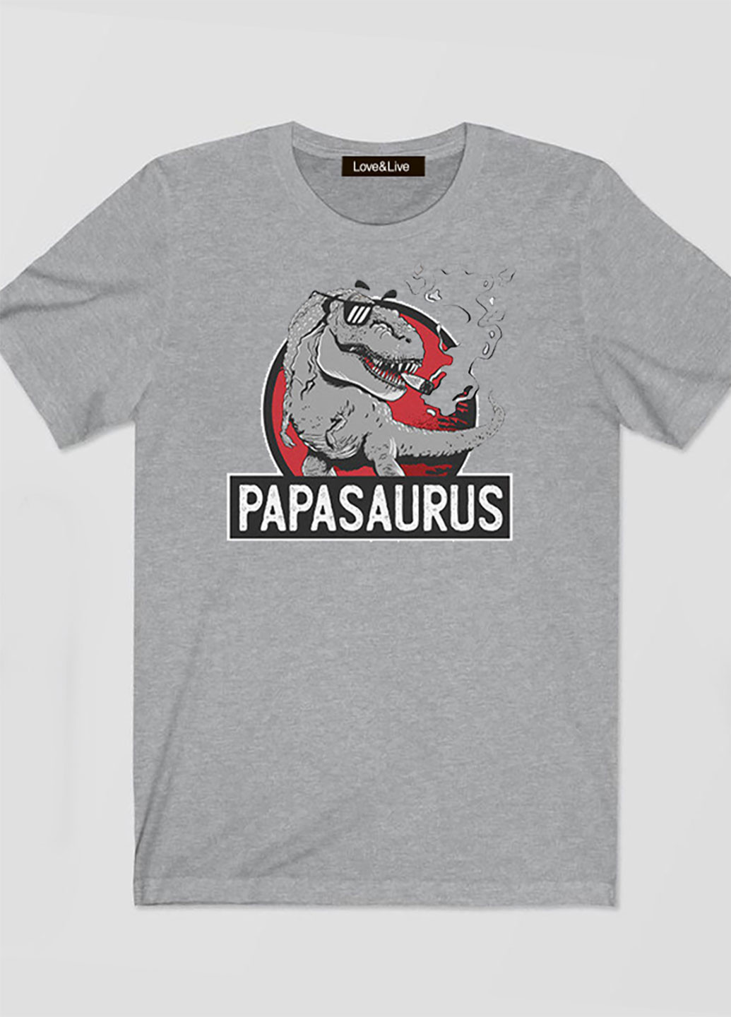 Сіра футболка чоловіча сіра papasaurus love & live Love&Live