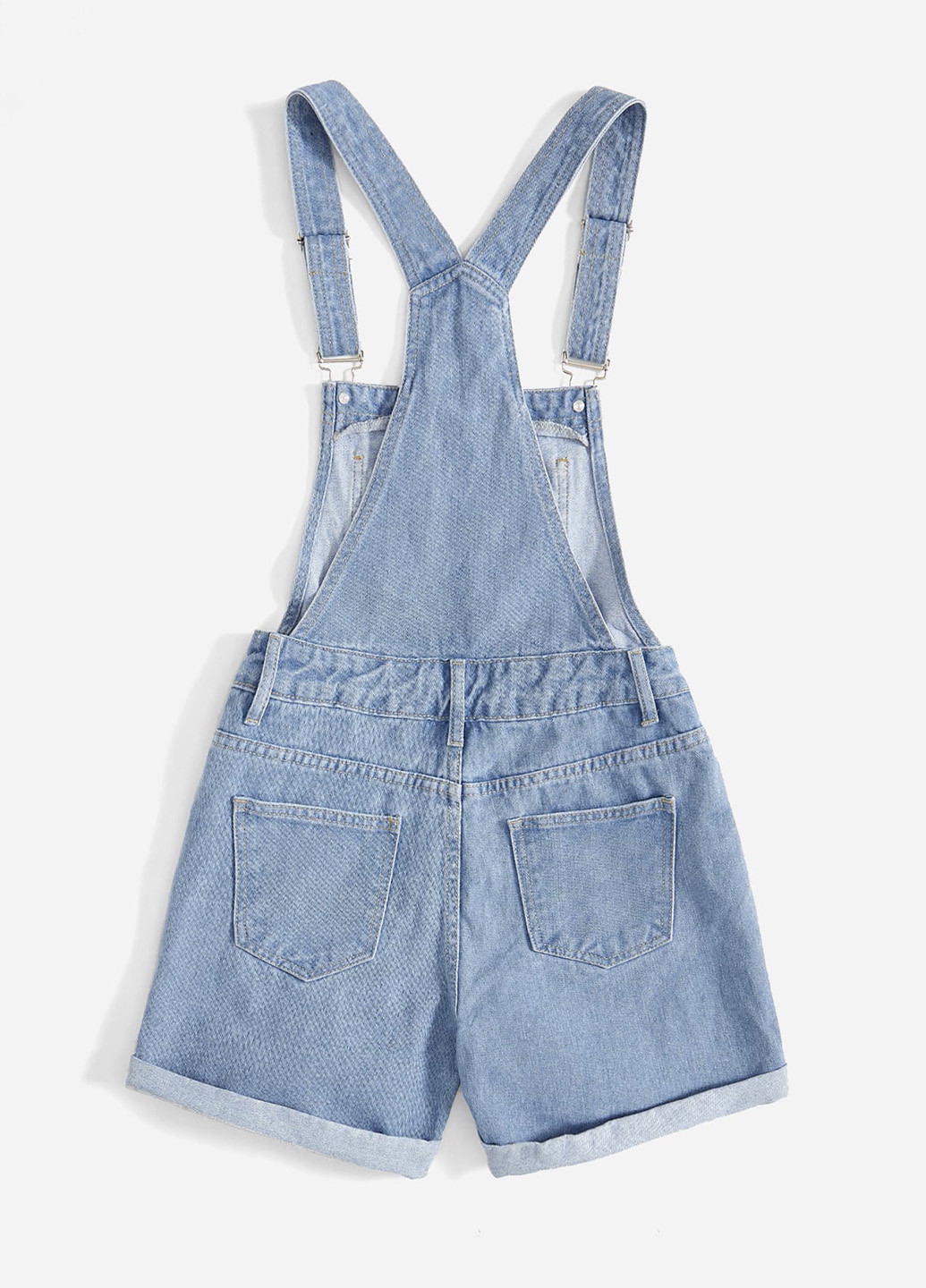 Комбинезон SHEIN комбинезон-шорты варенка голубой денил хлопок, джинс