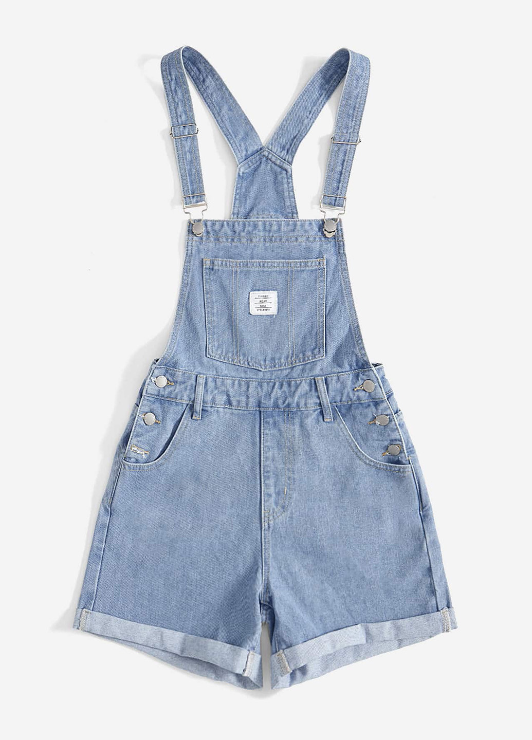 Комбинезон SHEIN комбинезон-шорты варенка голубой денил хлопок, джинс