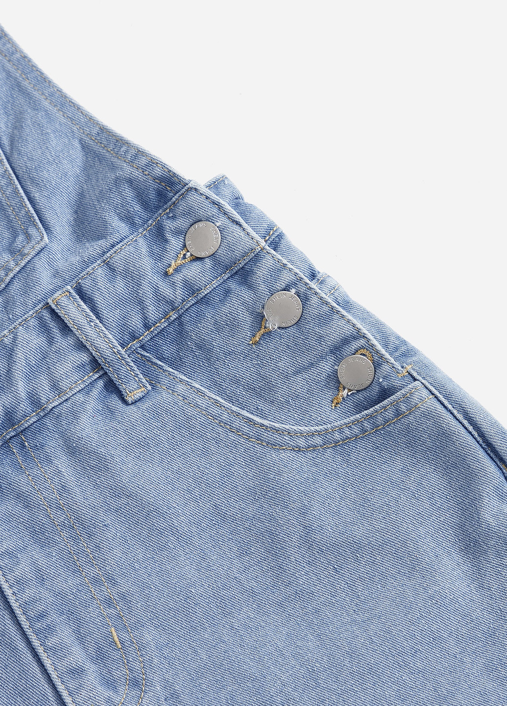 Комбинезон SHEIN комбинезон-шорты варенка голубой денил хлопок, джинс