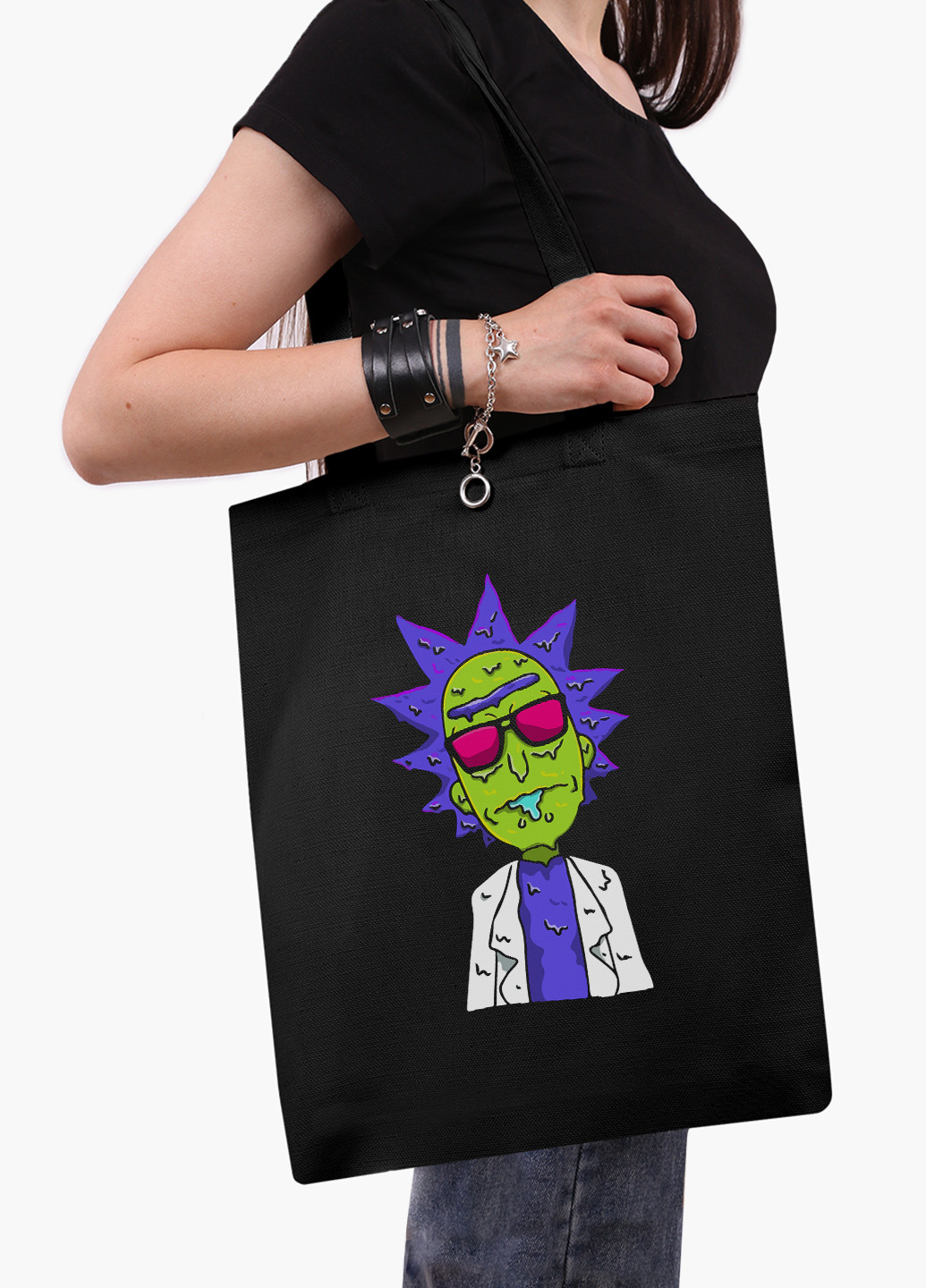 Эко сумка шоппер Рик Санчез и Морти Смит Рик и Морти (Rick and Morty) (9227-2934-BK) MobiPrint (236265347)