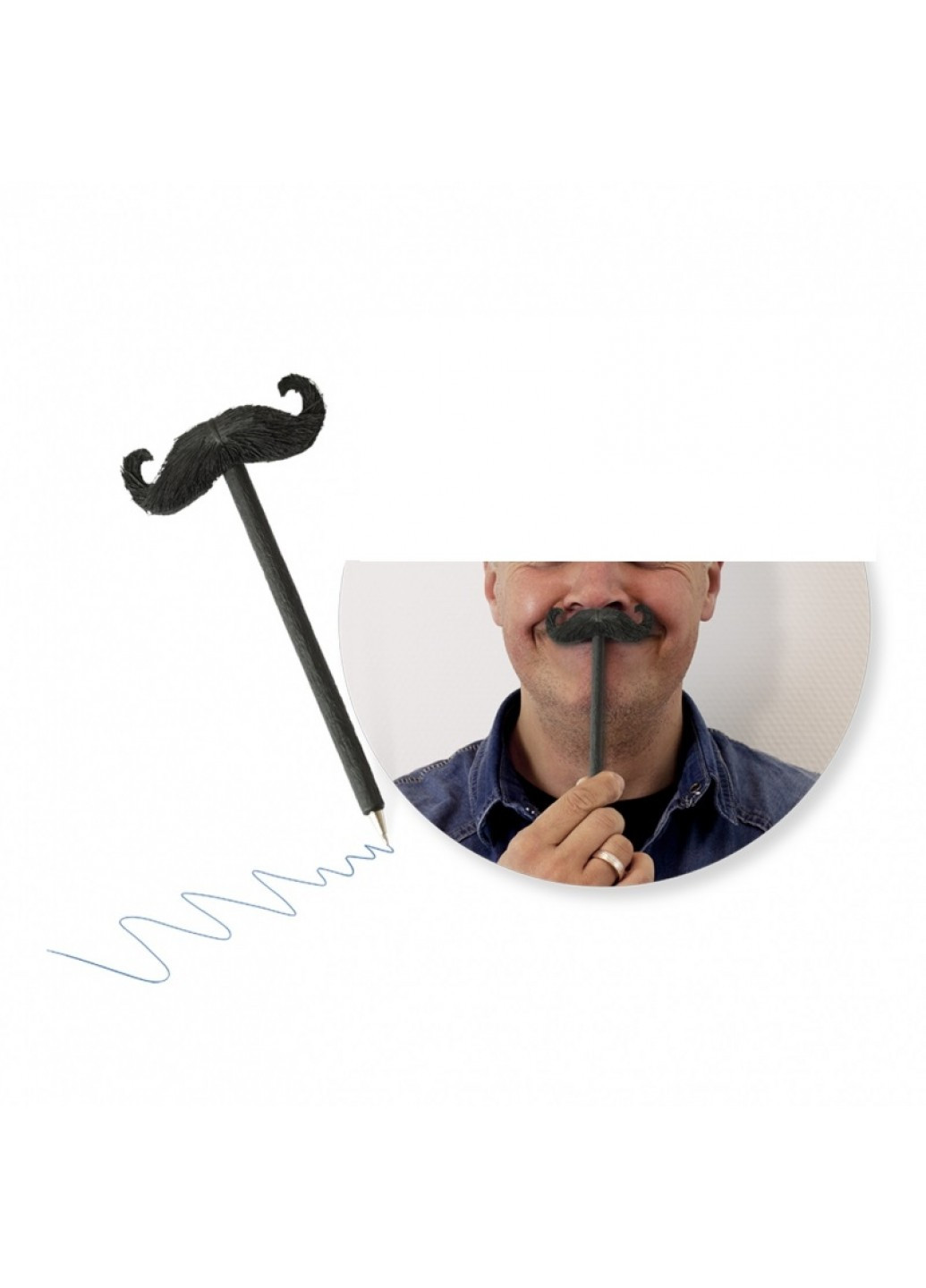 Ручка кулькова з вусами-гумкою "Mustache" Invotis (210766966)