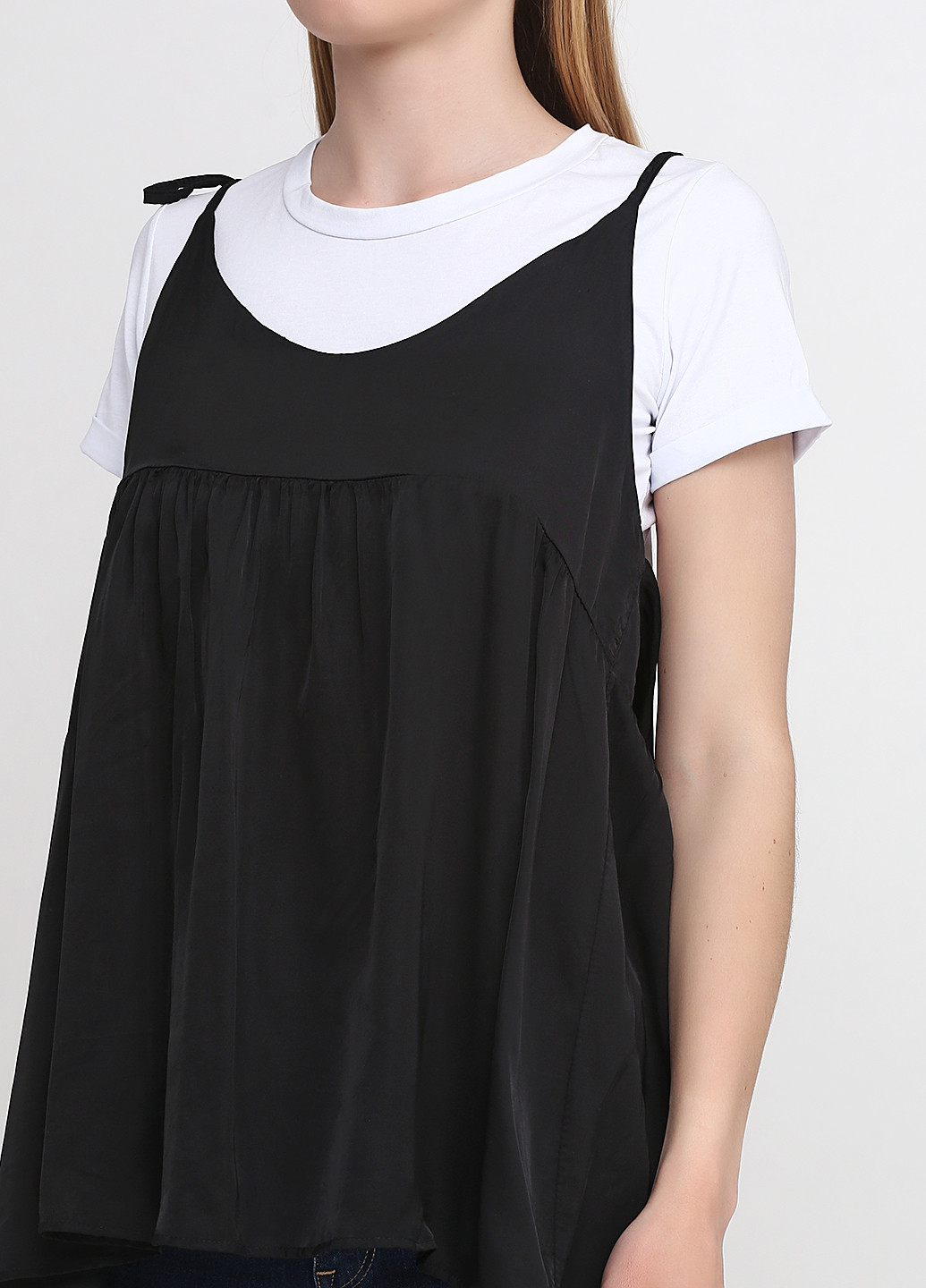 Черно-белый летний комплект (туника, футболка) Kristina Mamedova