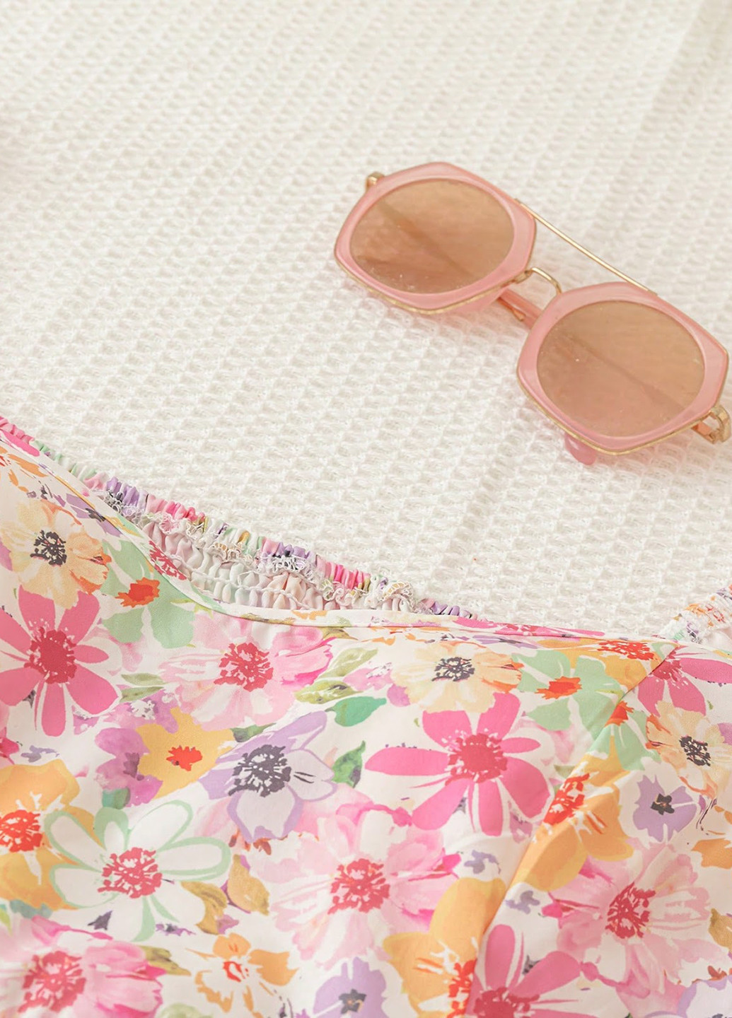 Комбінована кежуал сукня а-силует SHEIN з квітковим принтом