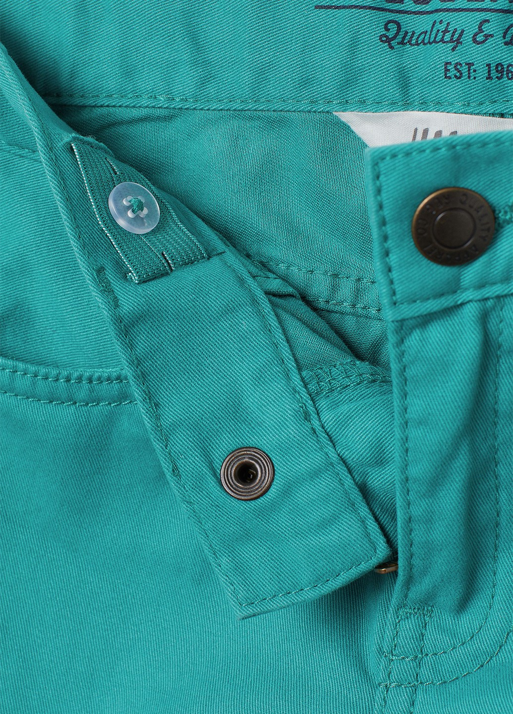Джинси H&M однотонні зелені джинсові бавовна