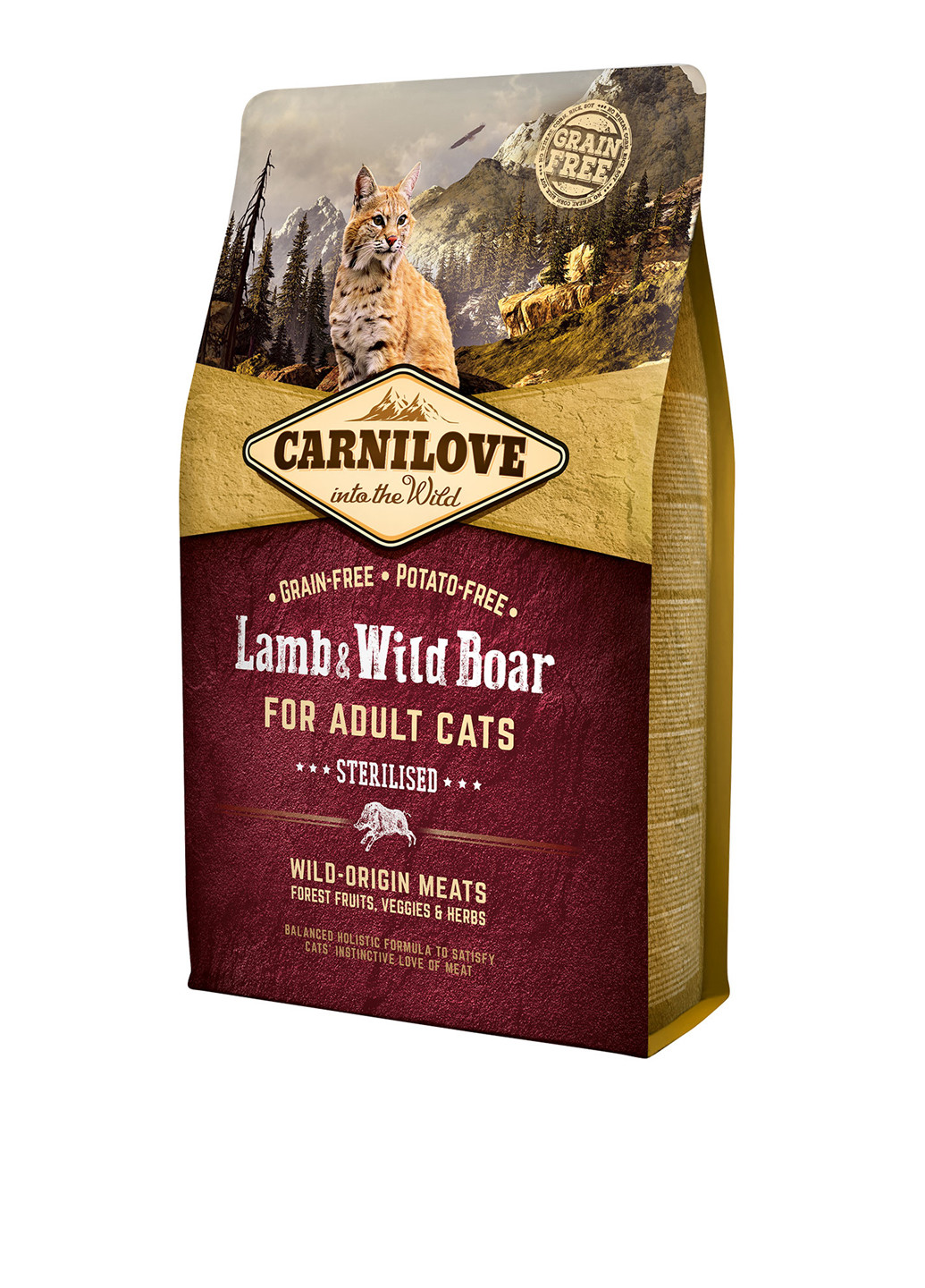 Сухой корм для кошек Lamb & Wild Boar (для стерилизованных), 2 кг Brit (18157247)