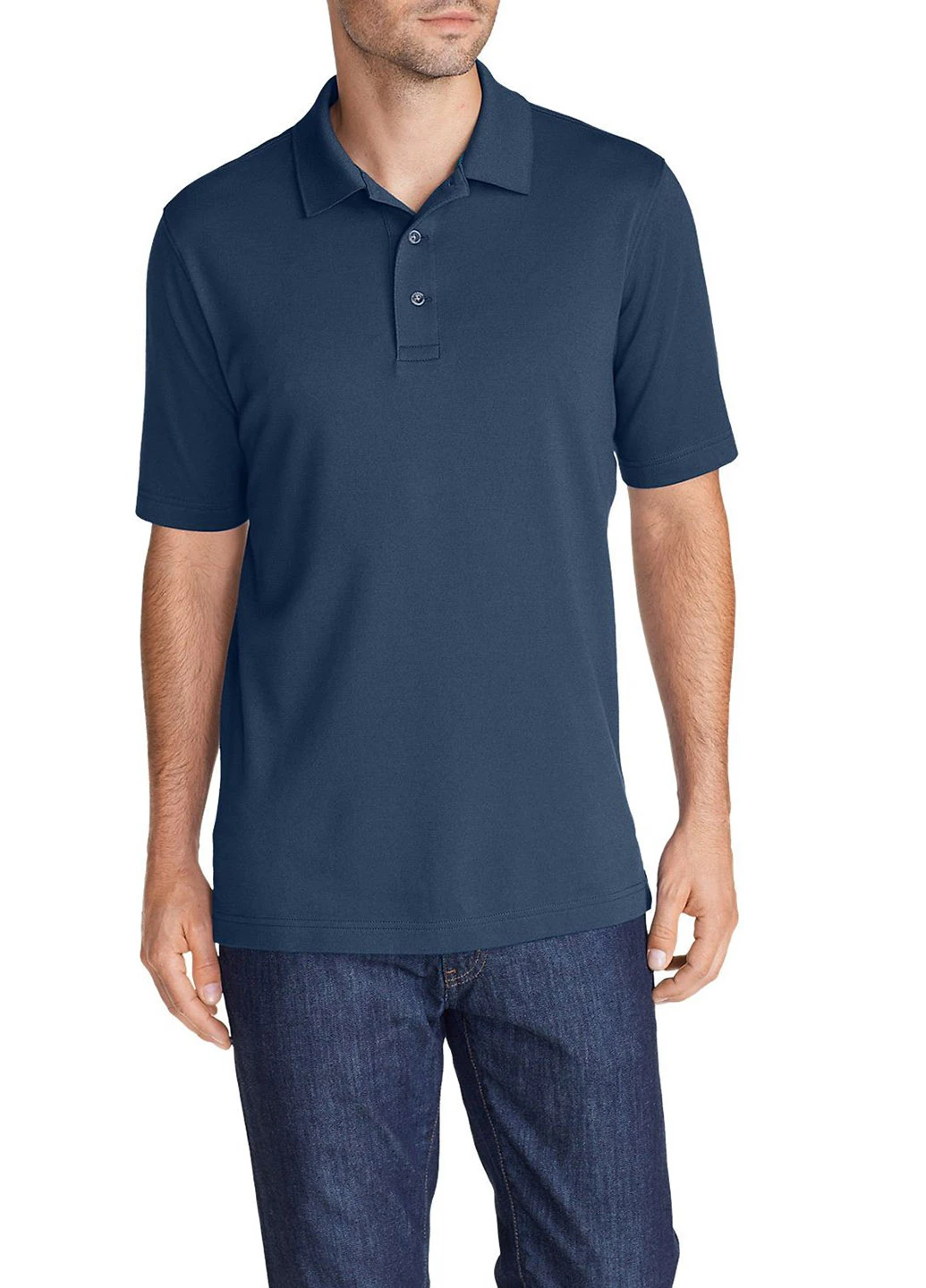 Темно-синяя футболка-поло для мужчин Eddie Bauer однотонная