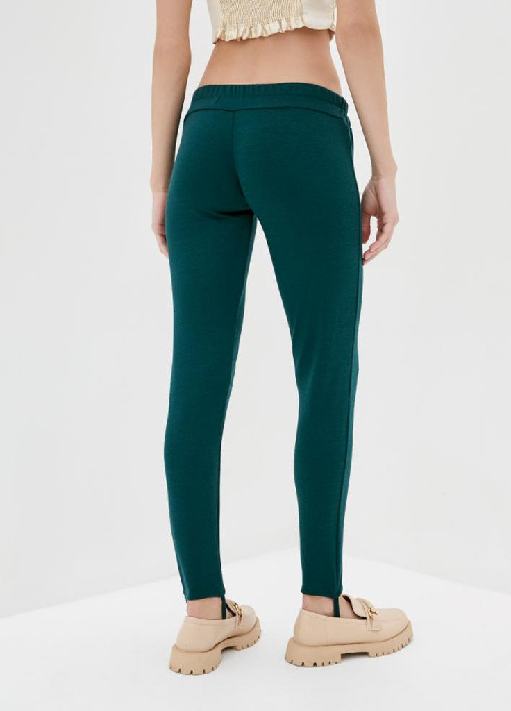 Зеленые демисезонные женские трикотажные леггинсы-брюки с тормозами Podium