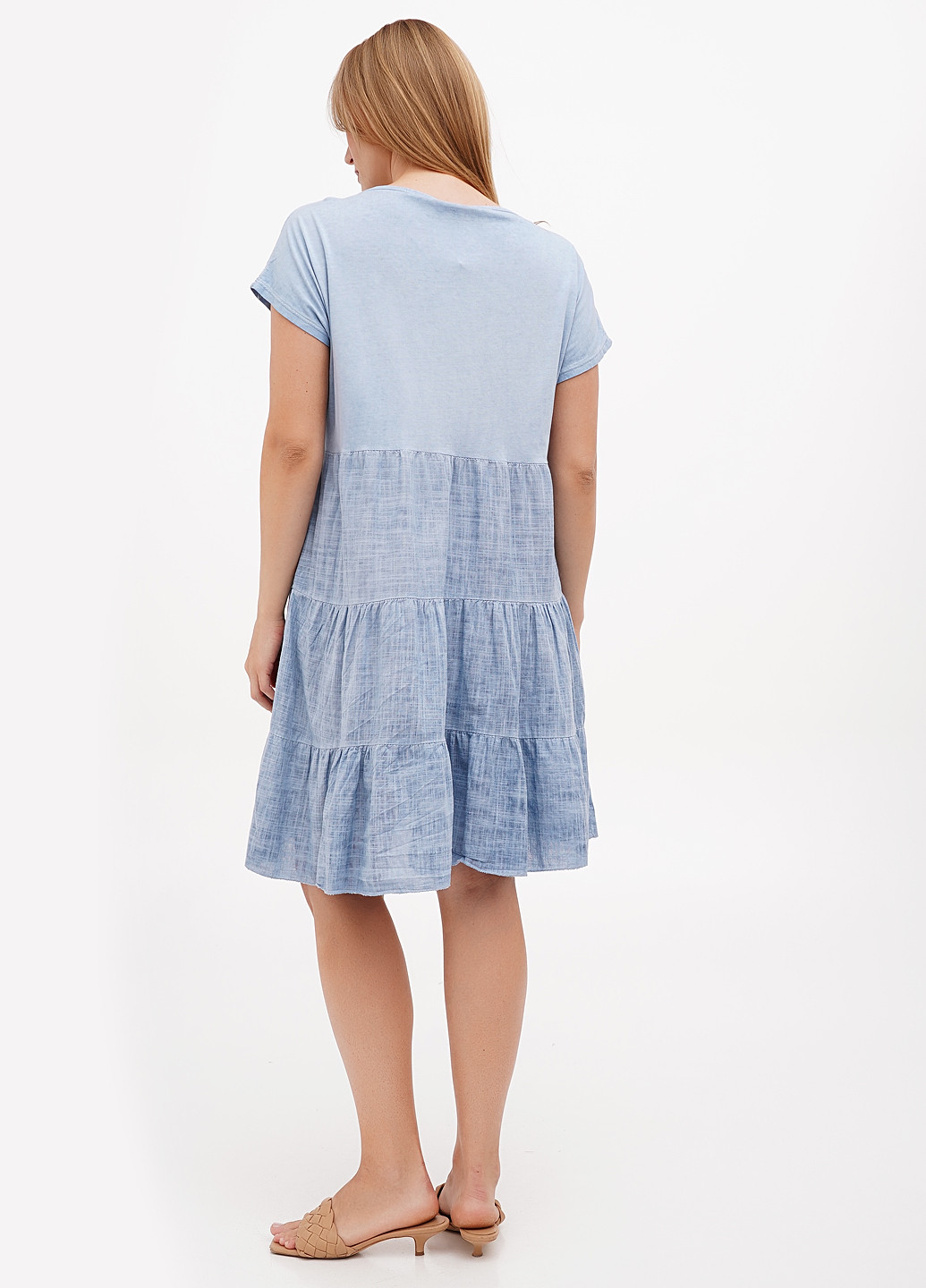 Блакитна кежуал сукня New Collection однотонна