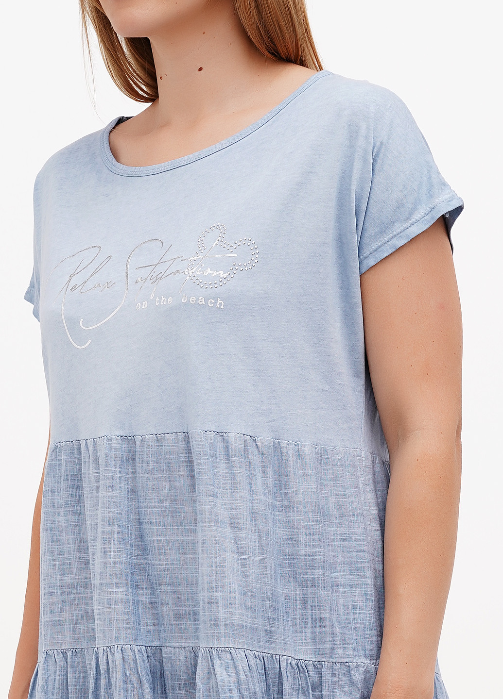 Блакитна кежуал сукня New Collection однотонна