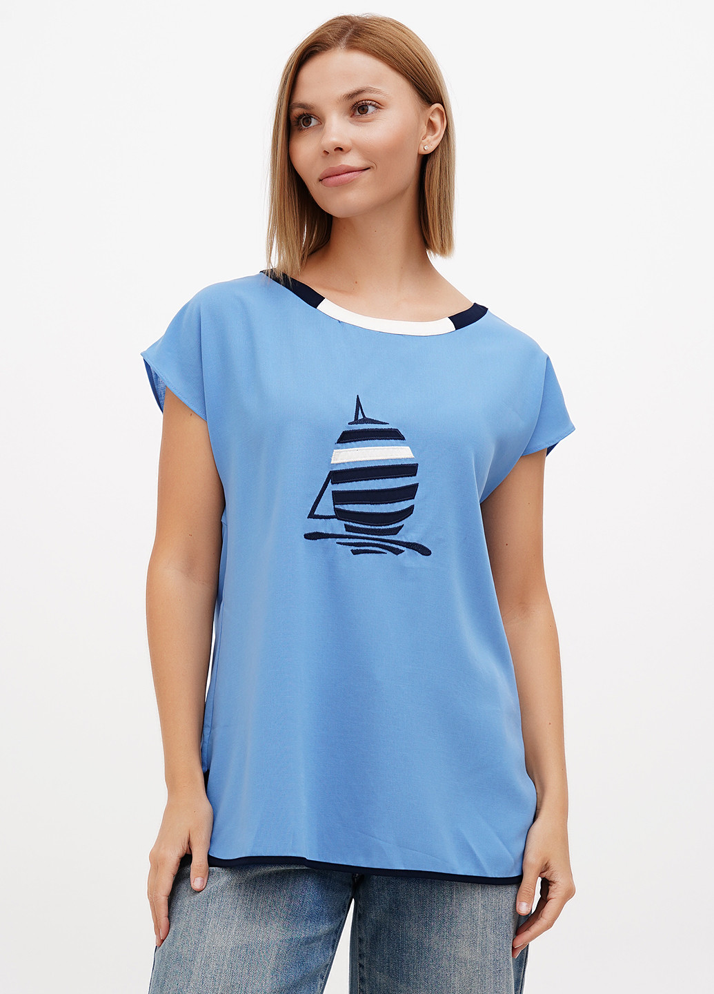 Голубая блуза Sassofono Club