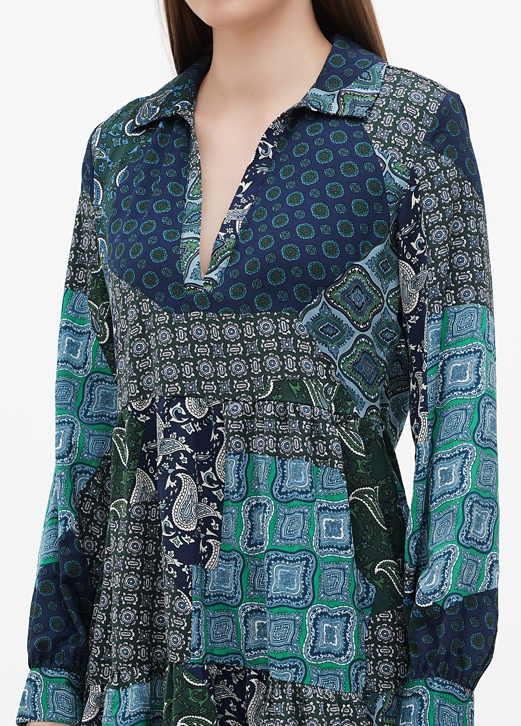 Темно-зеленое кэжуал платье Stradivarius турецкие огурцы