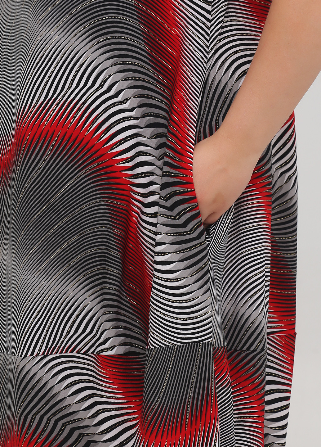 Комбинированное кэжуал платье а-силуэт BABOCHKA XL Collection с абстрактным узором