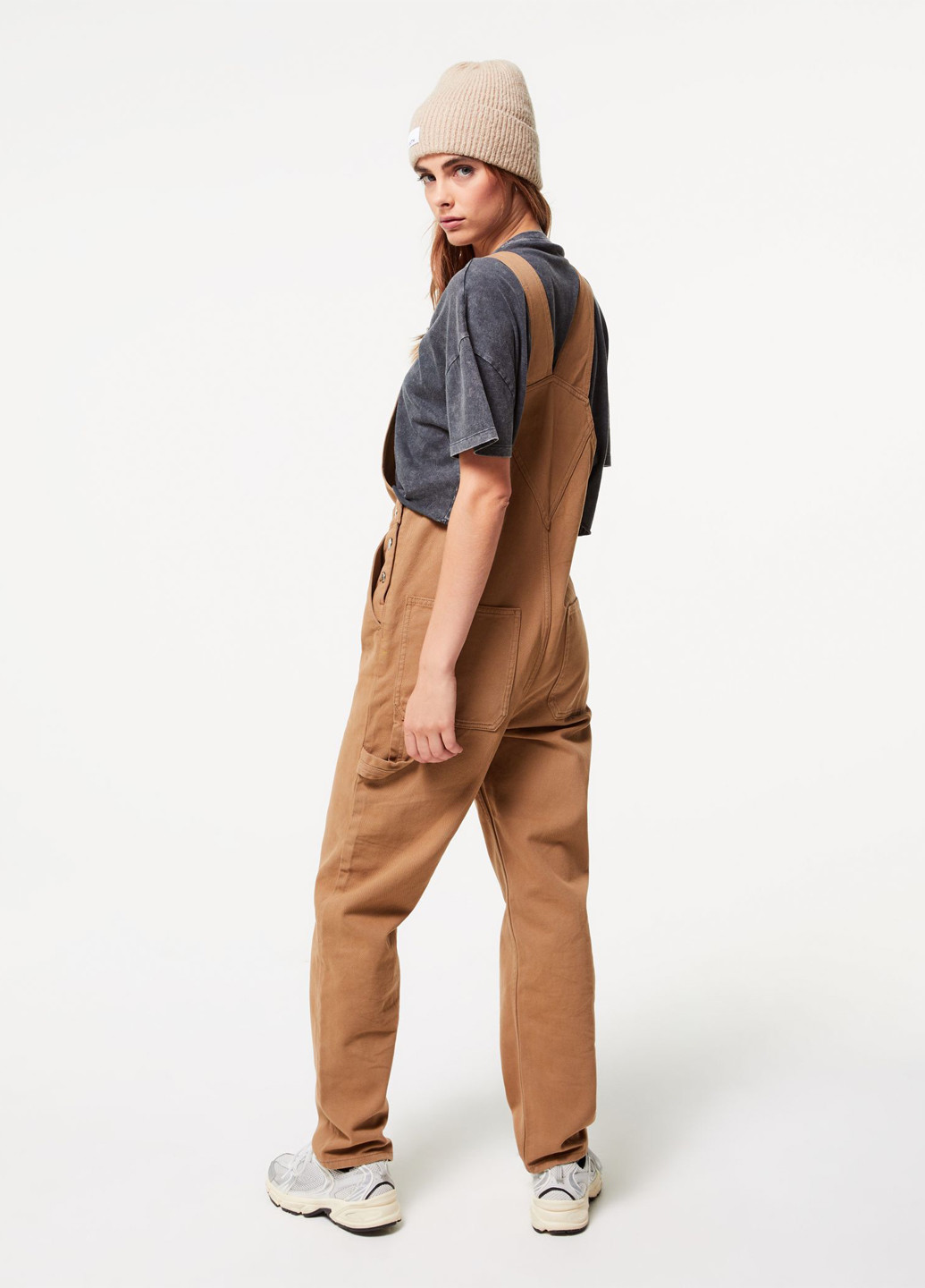 Комбинезон Jennyfer комбинезон-брюки однотонный коричневый денил хлопок