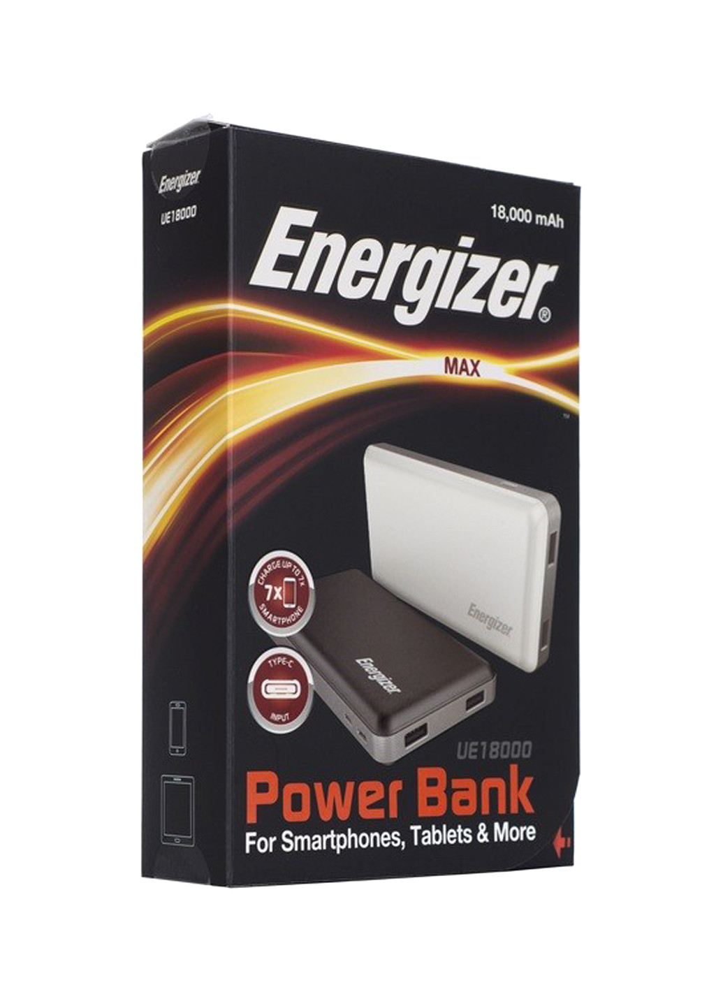 Универсальная батарея (павербанк) Energizer UE18000-18000 mAh Li-pol+TYPE-C White