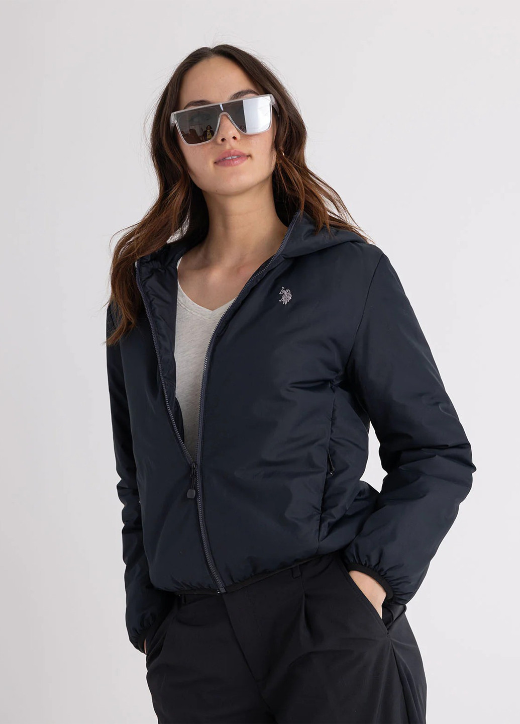 Черная демисезонная куртка U.S. Polo Assn.