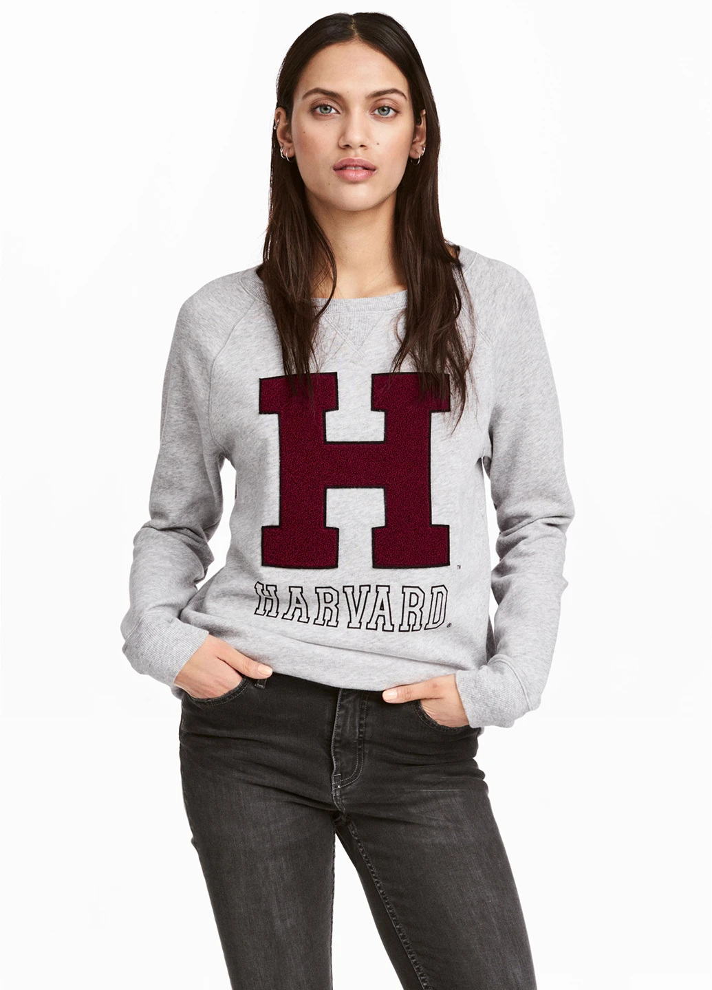 Світло-сірий світшот H&M напис (143224700)