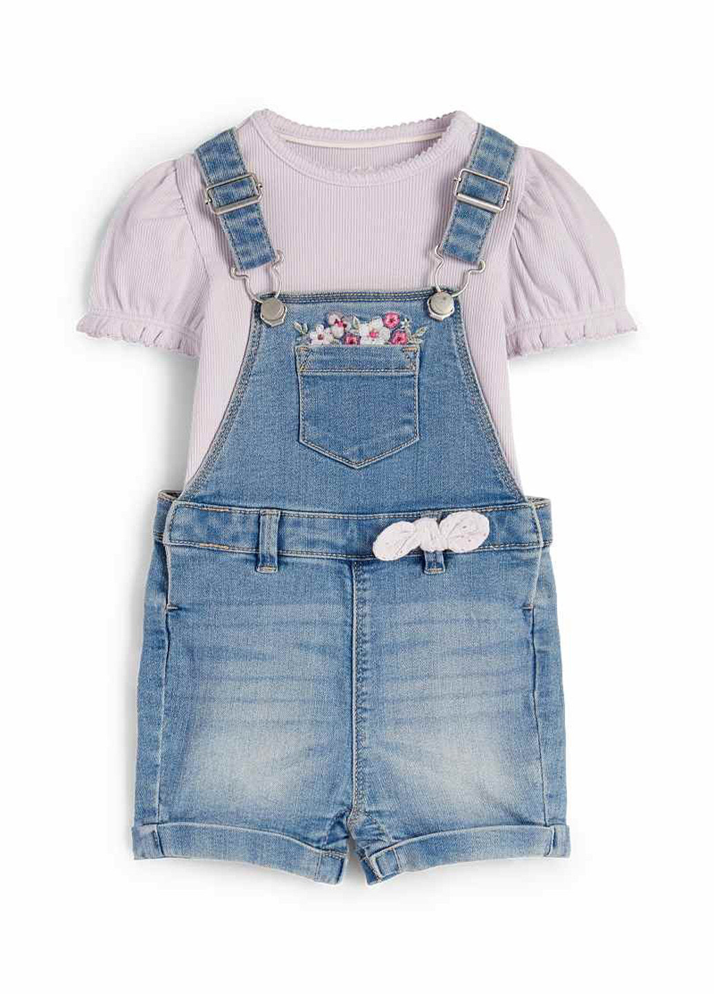 Комбинированный летний комплект (футболка, комбинезон) C&A