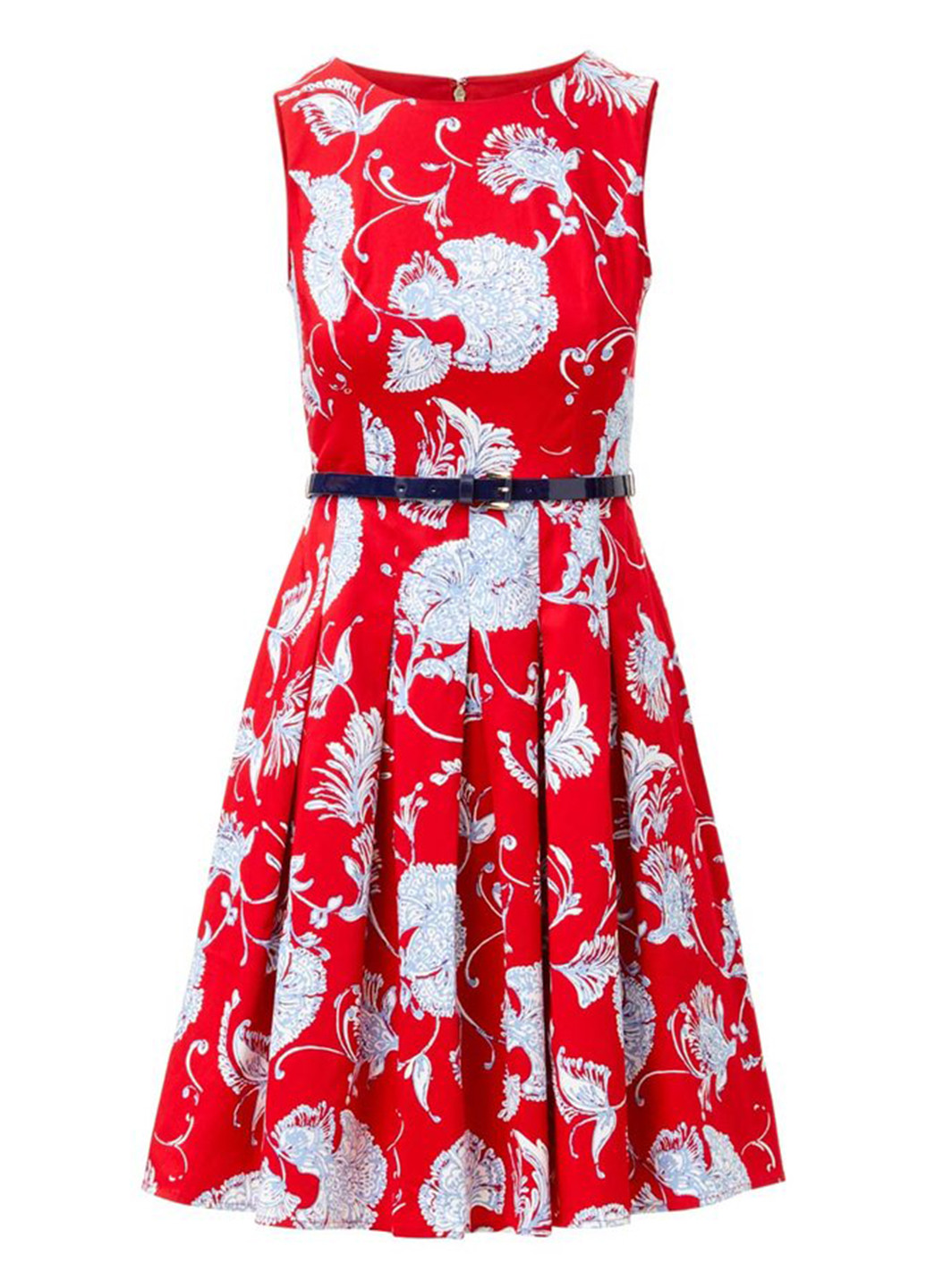 Красное кэжуал платье клеш Tommy Hilfiger с цветочным принтом