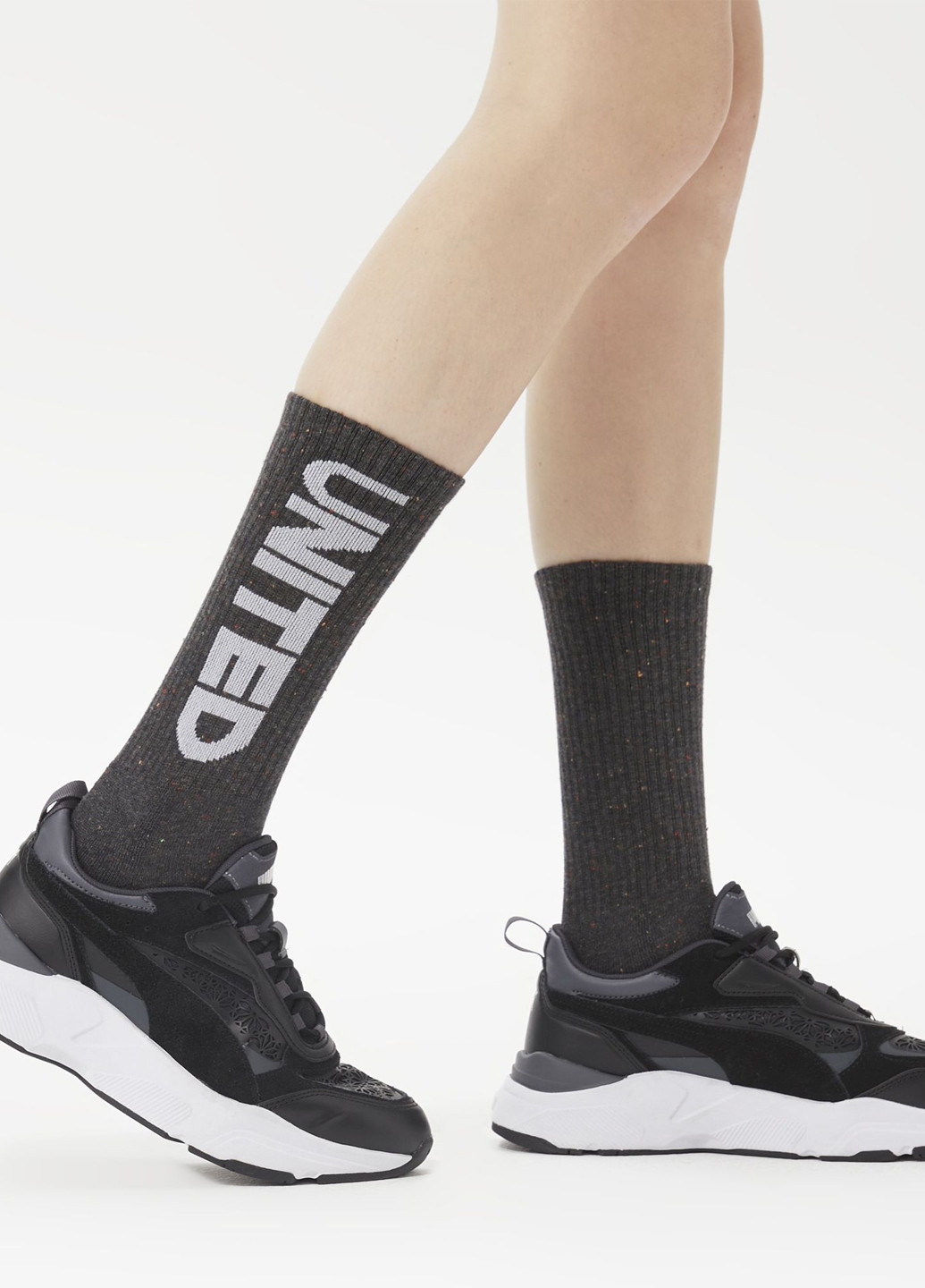 Тёмно-серые носки UNITED4 надписи (329148642)