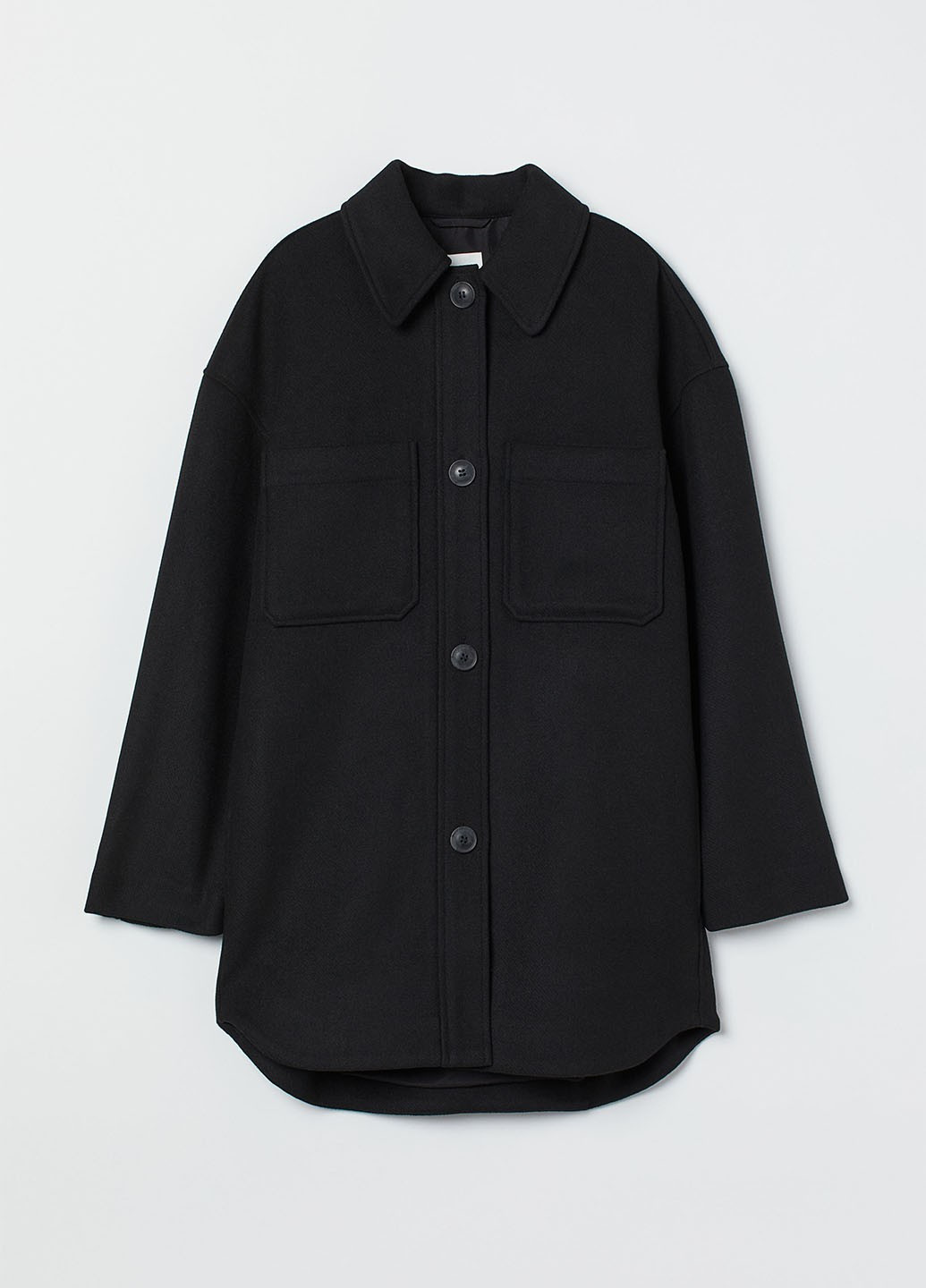 Черная демисезонная куртка куртка-пальто H&M