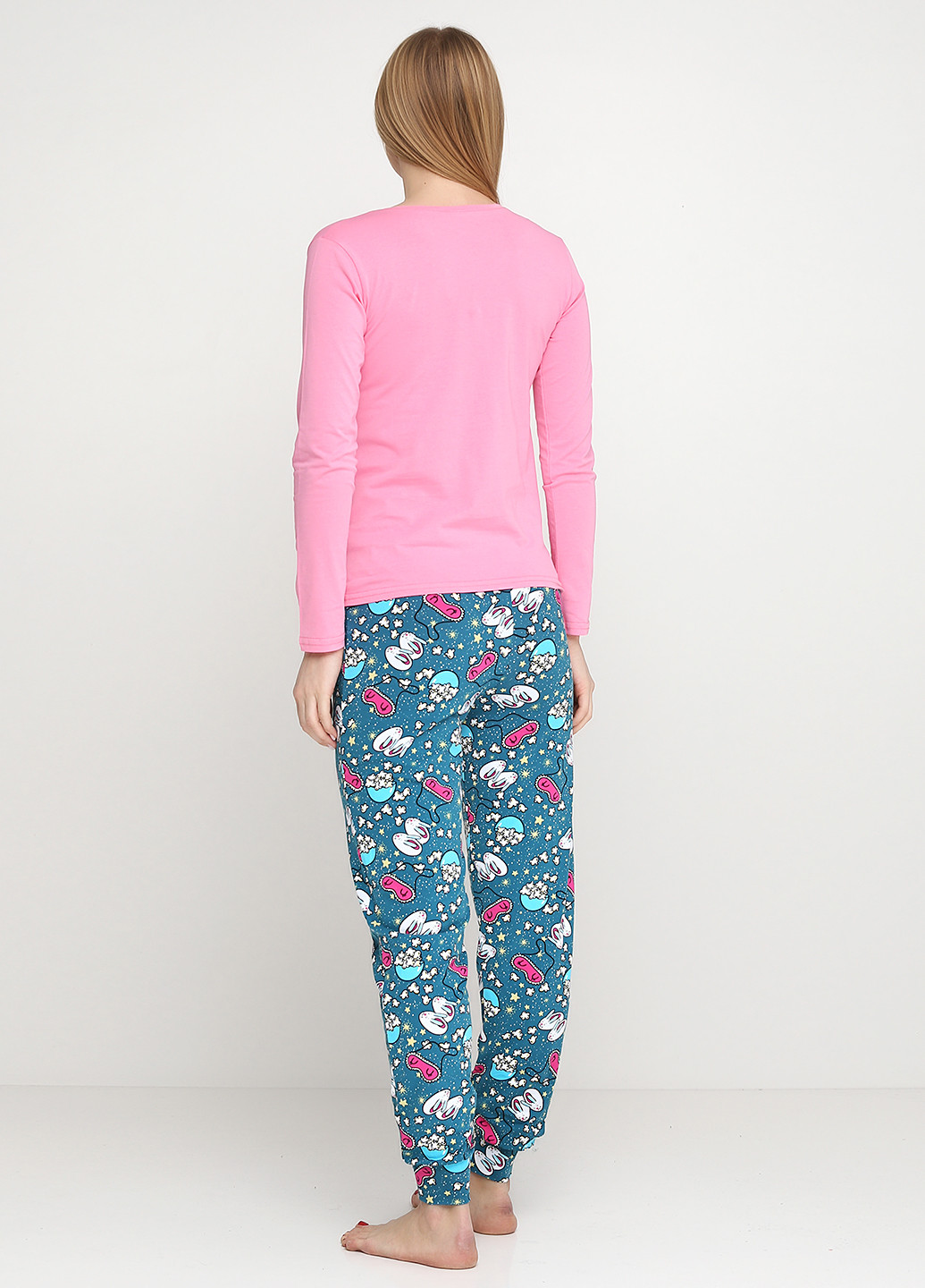 Розовая всесезон пижама (лонгслив, брюки) Nicoletta
