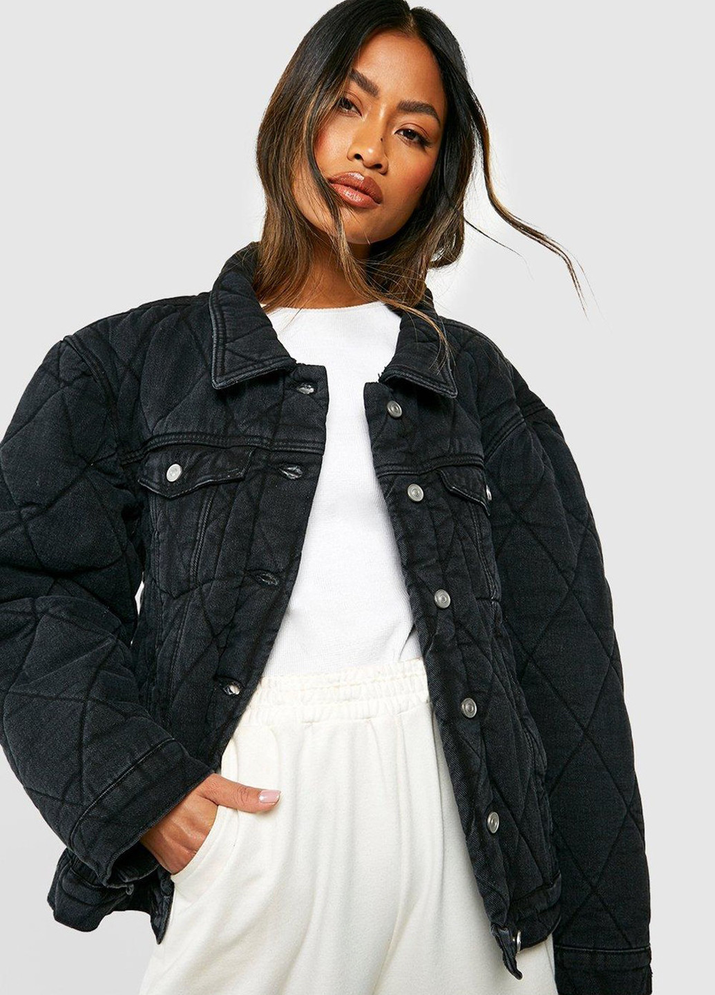 Чорна демісезонна куртка Boohoo