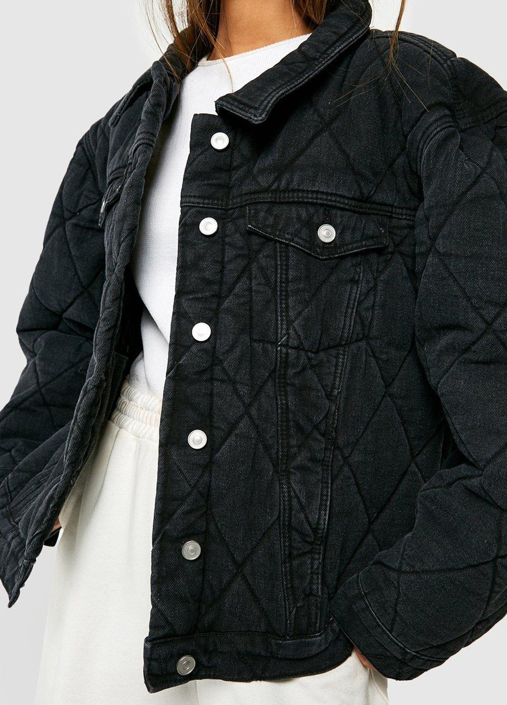 Чорна демісезонна куртка Boohoo