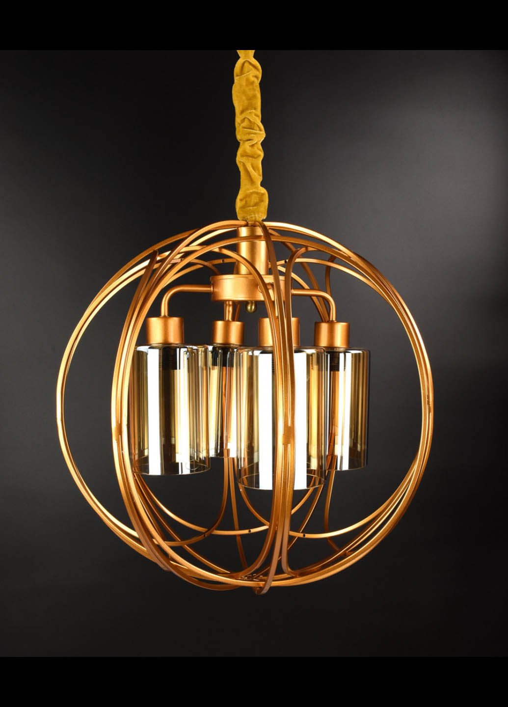 Люстра стельова підвісна в стилі LOFT (лофт) 12571/4 Жовтий 50х47х47 см. Handmade (234539537)