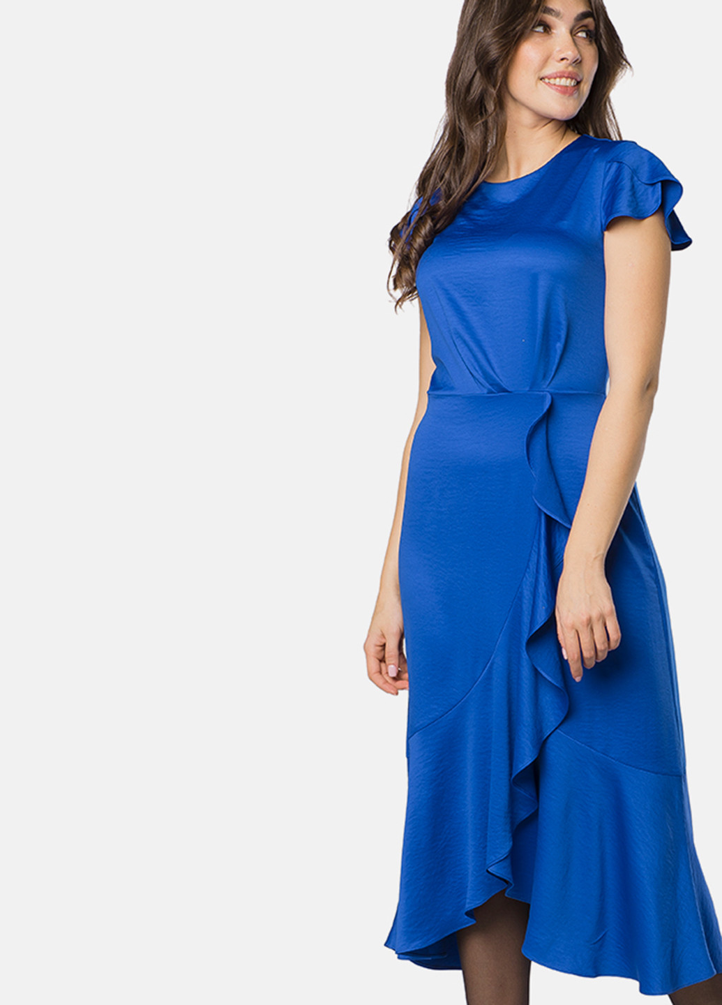 Синее кэжуал платье MR 520 однотонное