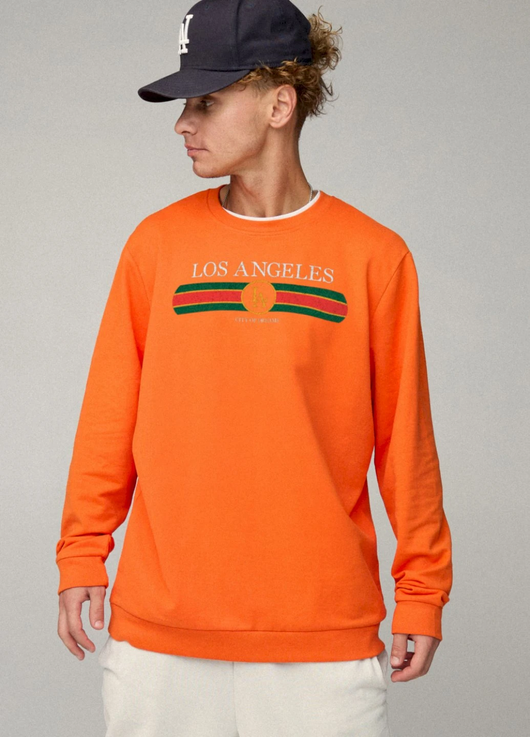 Помаранчевий світшот чоловічий oversize /no flis/ YAPPI (252258850)