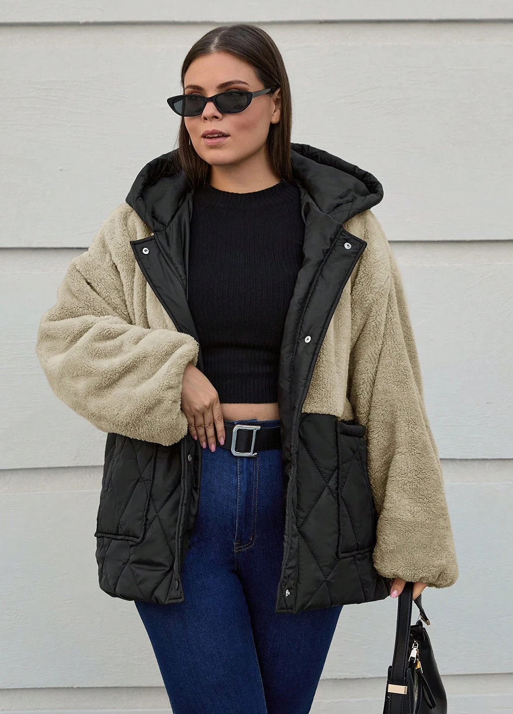 Комбінована зимня куртка SHEIN