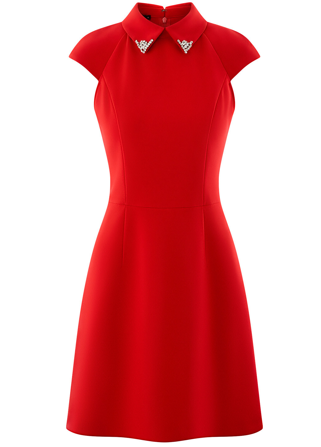 Красное деловое платье Oodji однотонное