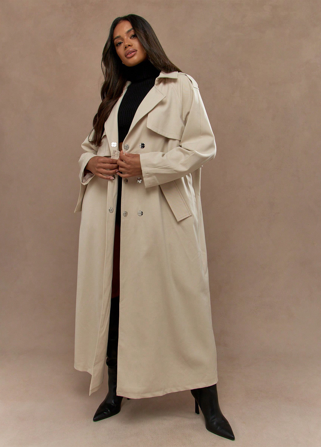 Плащ SHEIN тренчкот на кнопках демісезон (353307589)