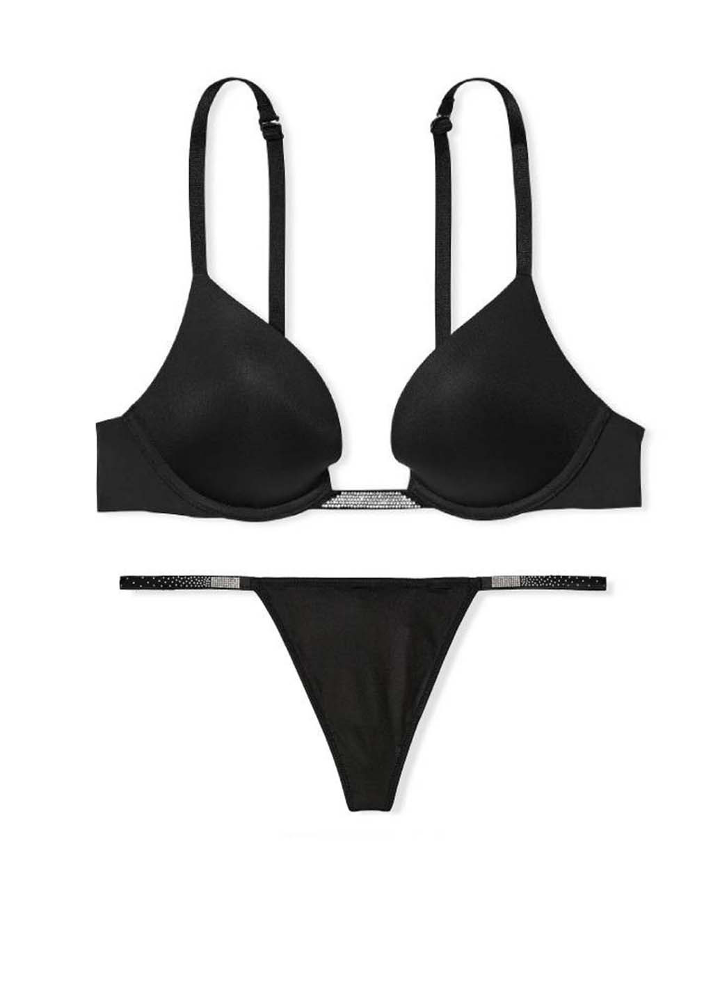 Черный демисезонный комплект (бюстгальтер, трусики) Victoria's Secret