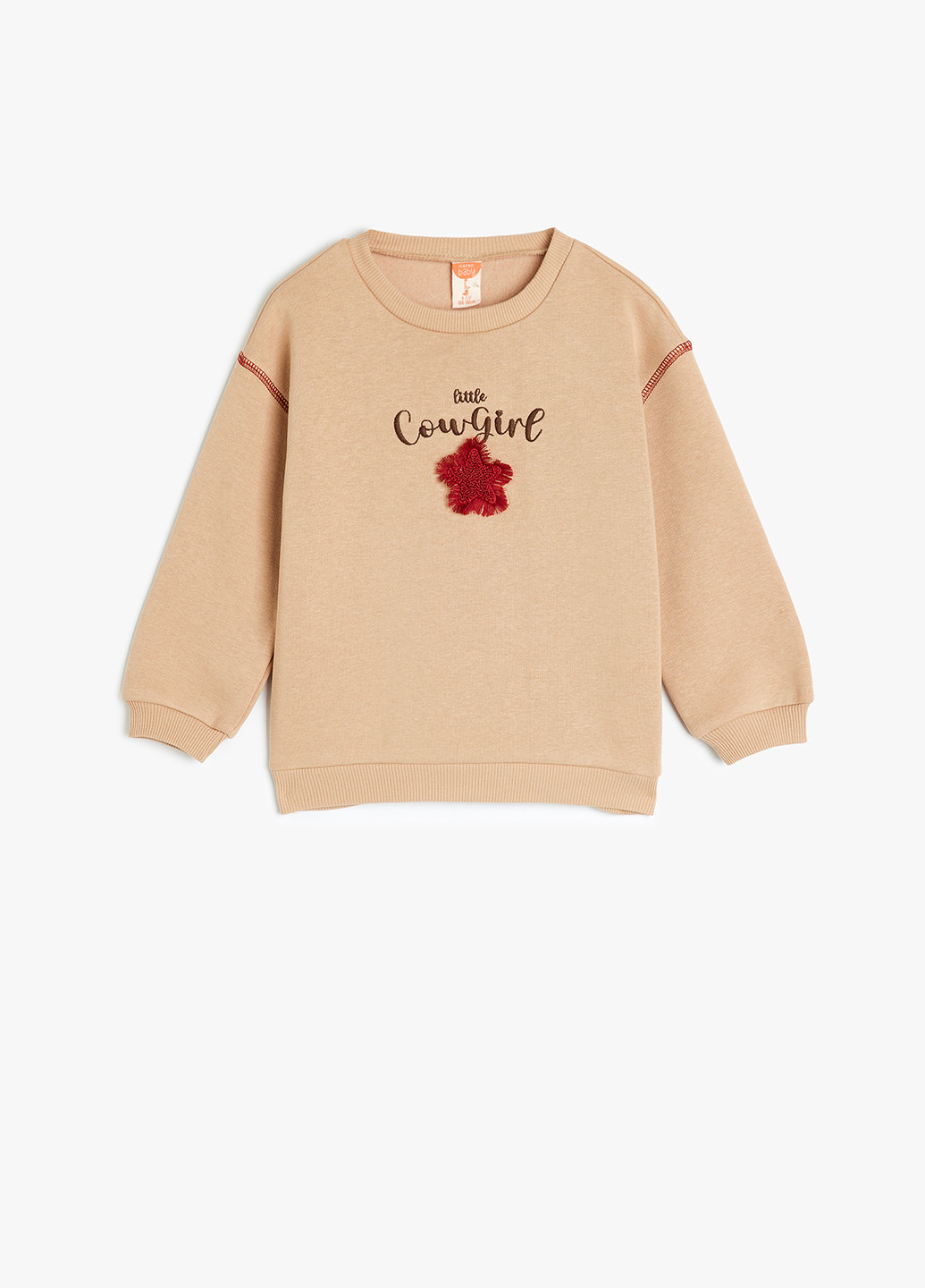 KOTON свитшот однотонный бежевый кэжуал хлопок