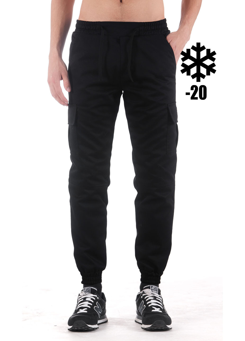 Черные кэжуал зимние зауженные брюки Ястребь