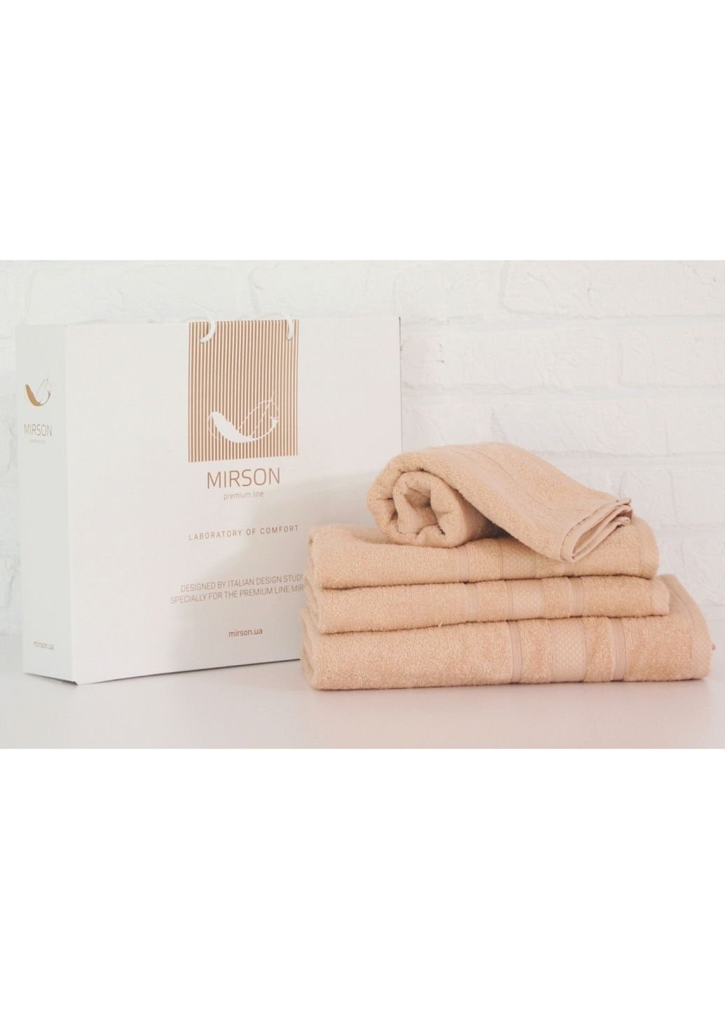 No Brand полотенце mirson набор банных №5075 elite softness ivory 40х70, 50х90, 70х140 (2200003975673) молочный производство - Украина