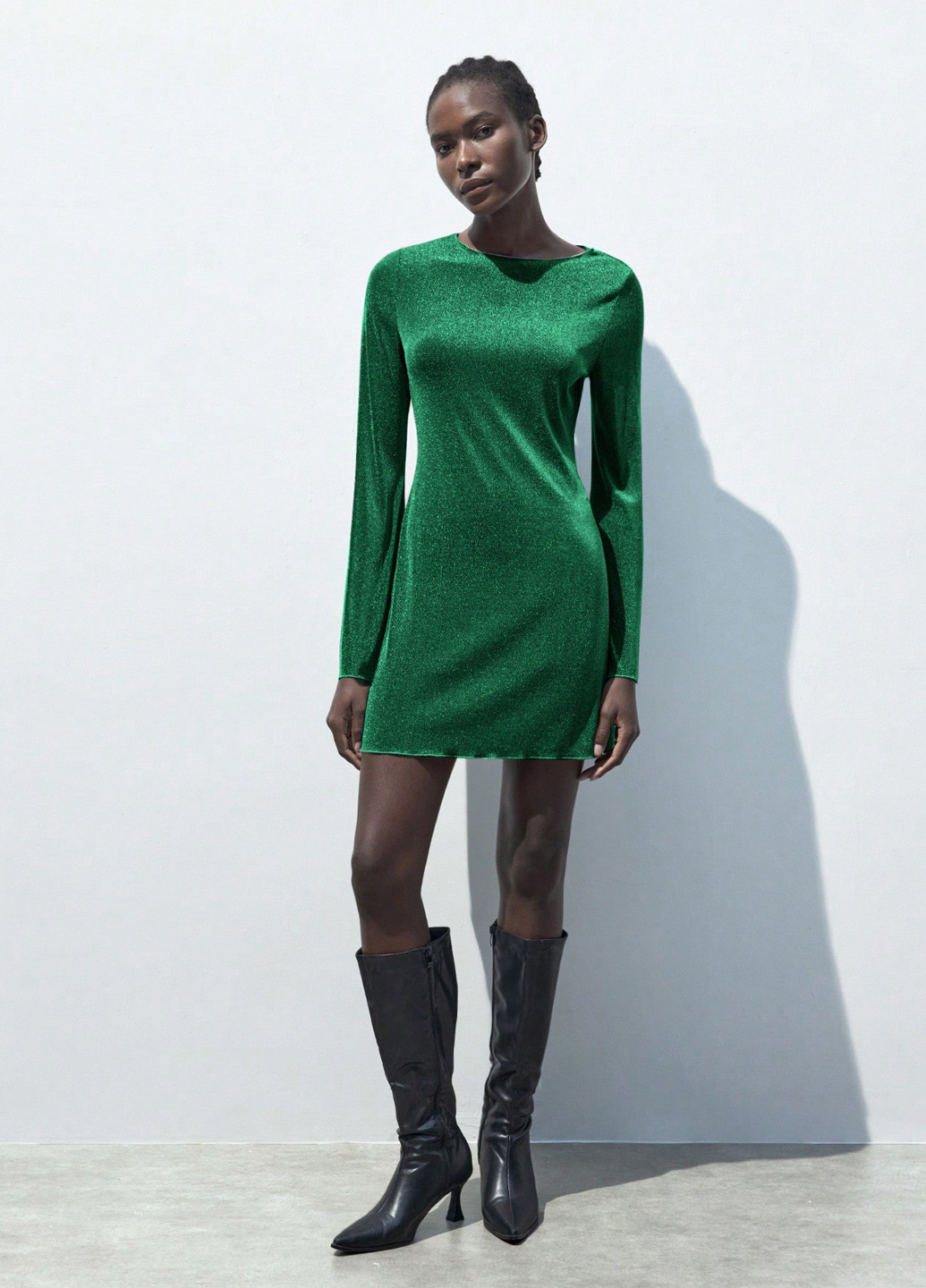 Темно-зелена святковий, коктейльна, вечірня сукня футляр SHEIN однотонна