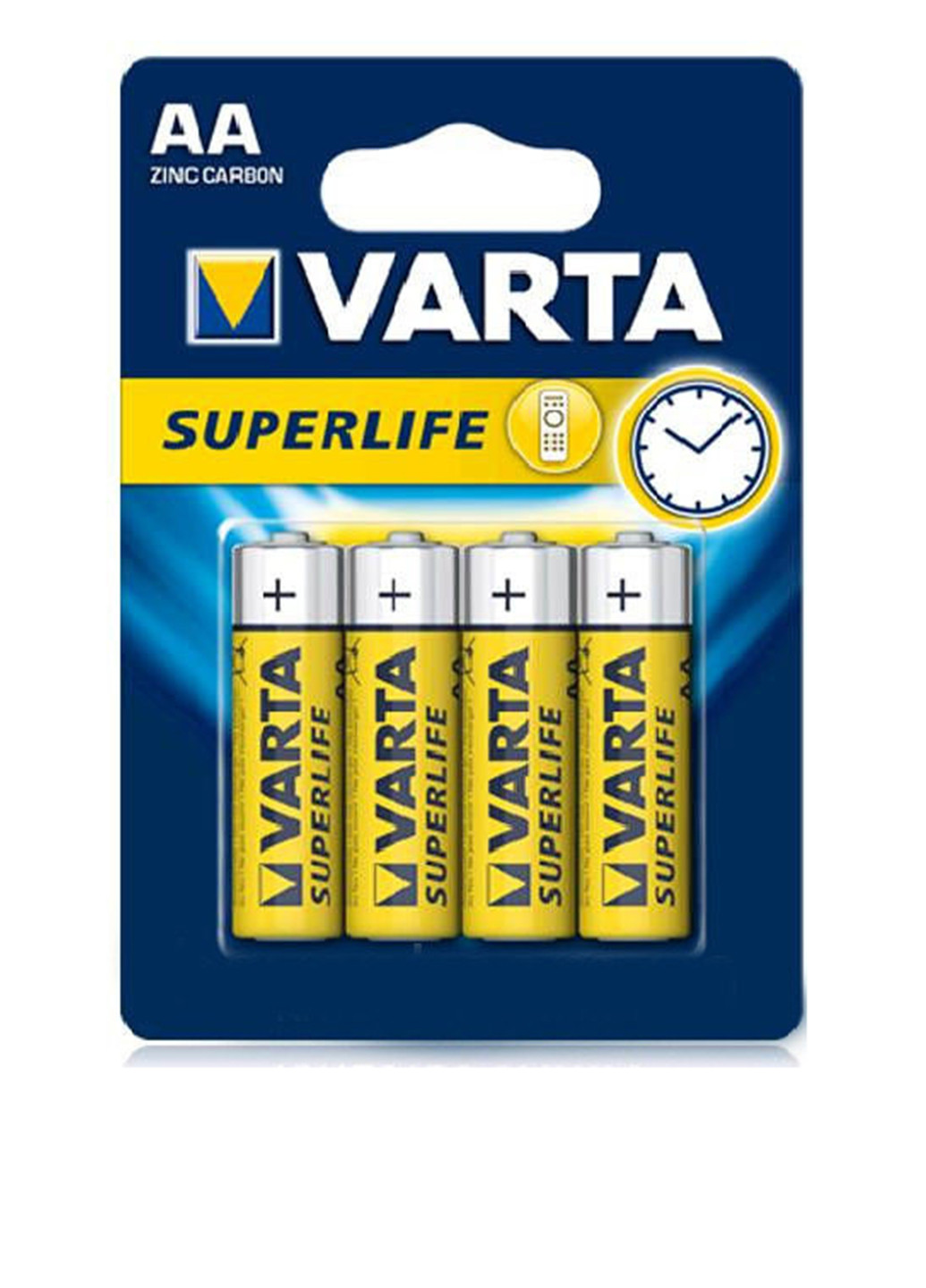 Батарейка Varta SUPERLIFE AA BLI 4 ZINC-CARBON (02006101414) жовті